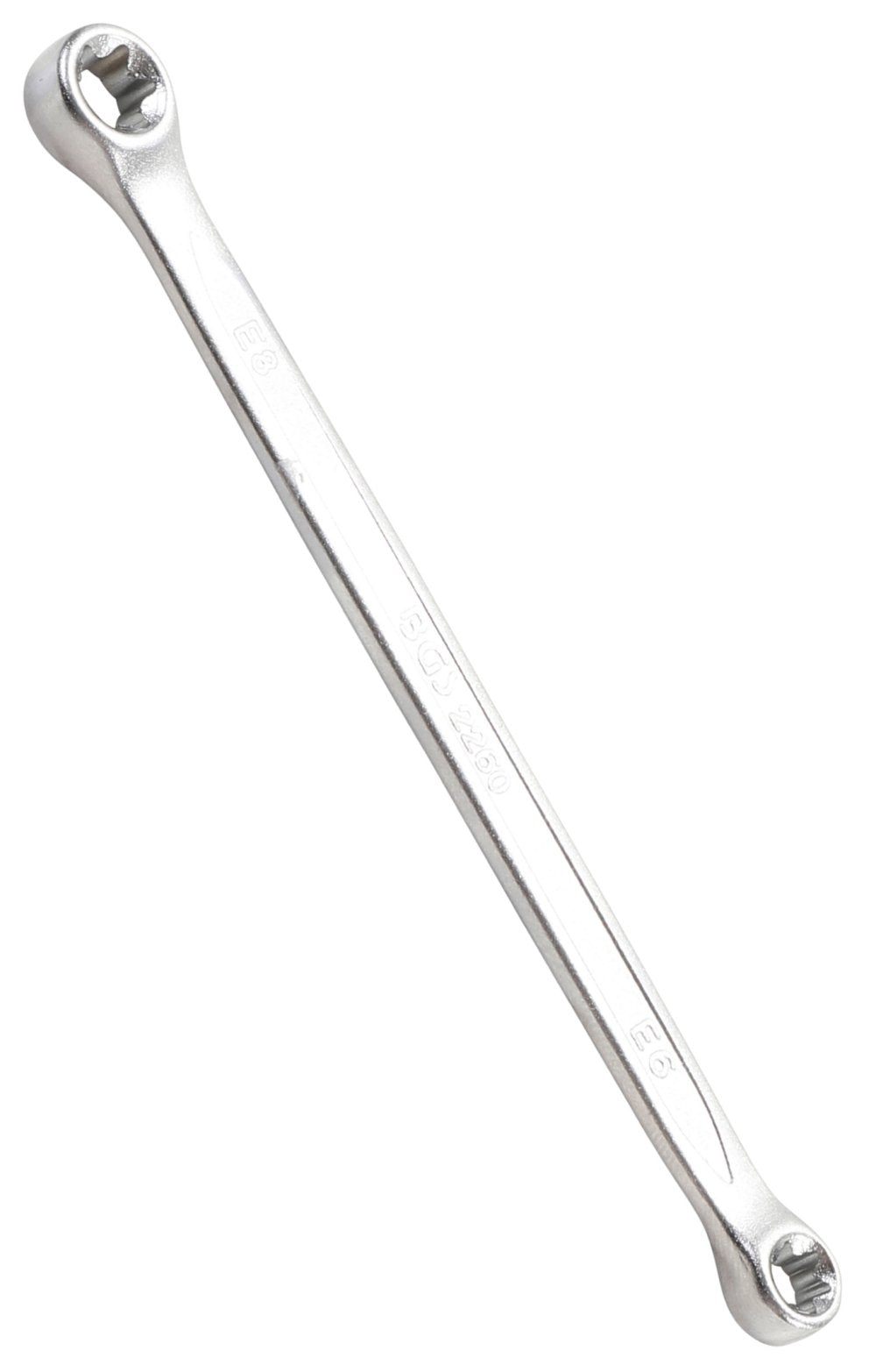 BGS 2265 Doppelringschlüssel mit E-Profil-Ringköpfen SW E7 x E11 warm geschmiedet
