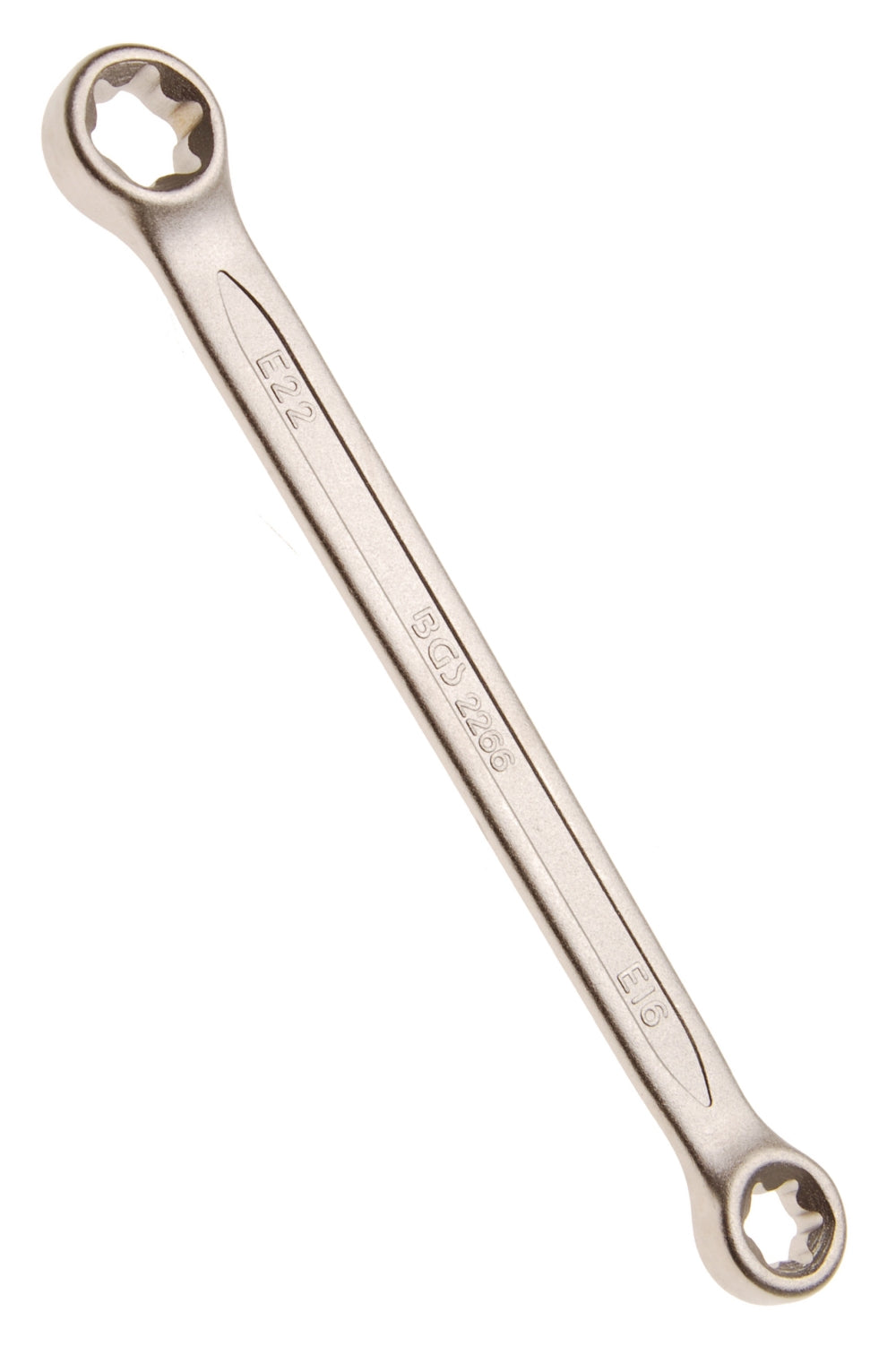 BGS 2266 Doppelringschlüssel mit E-Profil-Ringköpfen SW E16 x E22 warm geschmiedet