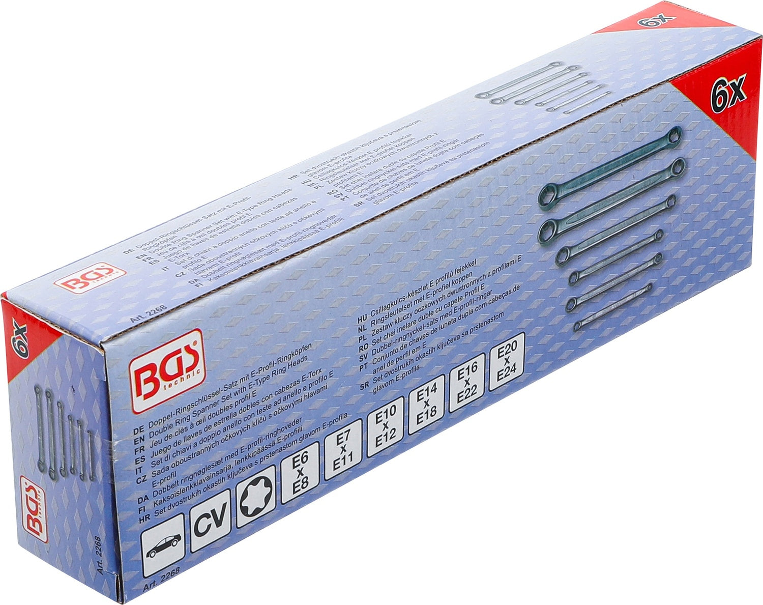 BGS 2268 Satz TORX Ringschlüssel E6-E24 6 teilig warm geschmiedet