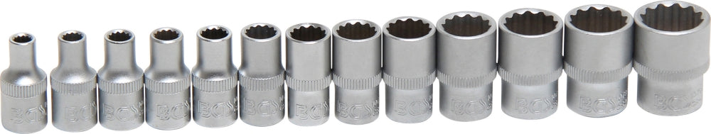 BGS 2269 Satz Steckschlüsseleinsätze Zwölfkant Antrieb Innenvierkant 6,3mm (1/4") SW 4 - 14mm