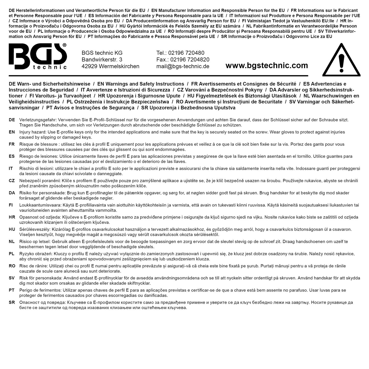 BGS 2281 Satz TORX Ringschlüssel E6-E24 6 teilig warm geschmiedet