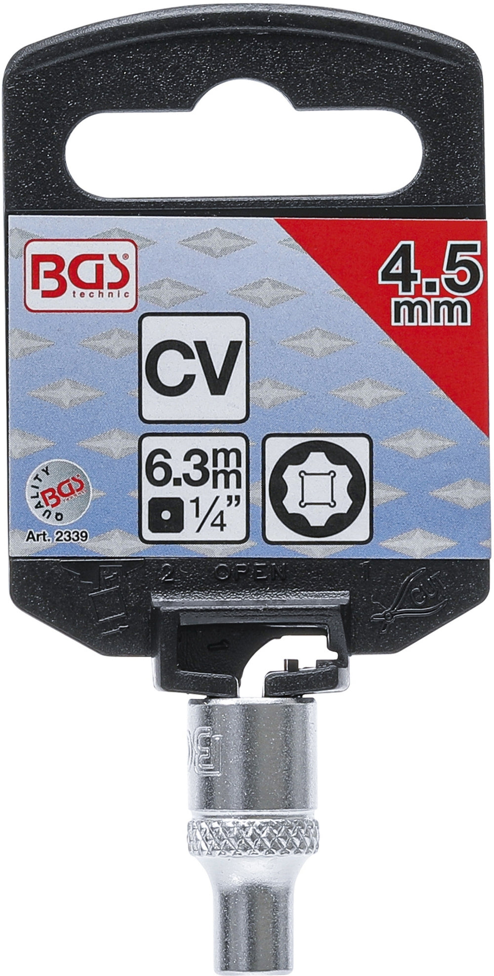 BGS 2339 Nuss / Stecknuss / Steckschlüsseleinsatz Super Lock SW 4,5mm Antrieb 6,3mm (1/4")