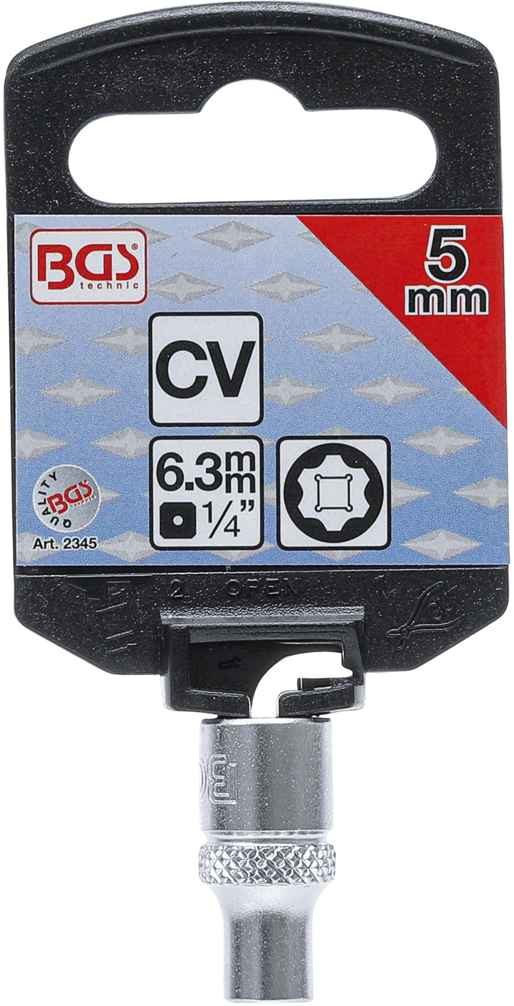 BGS 2345 Nuss / Stecknuss / Steckschlüsseleinsatz Super Lock SW 5mm Antrieb 6,3mm (1/4")