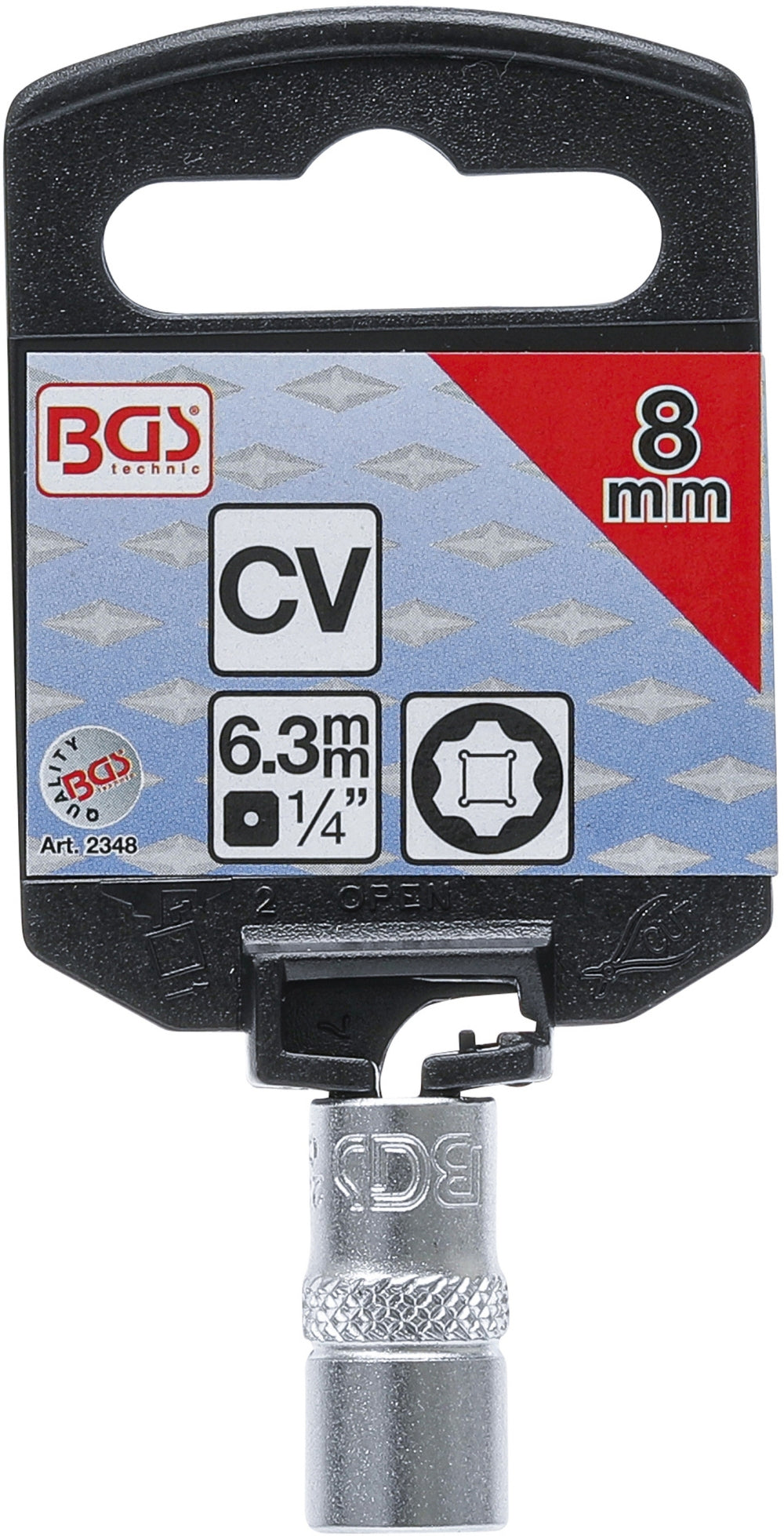 BGS 2348 Nuss / Stecknuss / Steckschlüsseleinsatz Super Lock SW 8mm Antrieb 6,3mm (1/4")