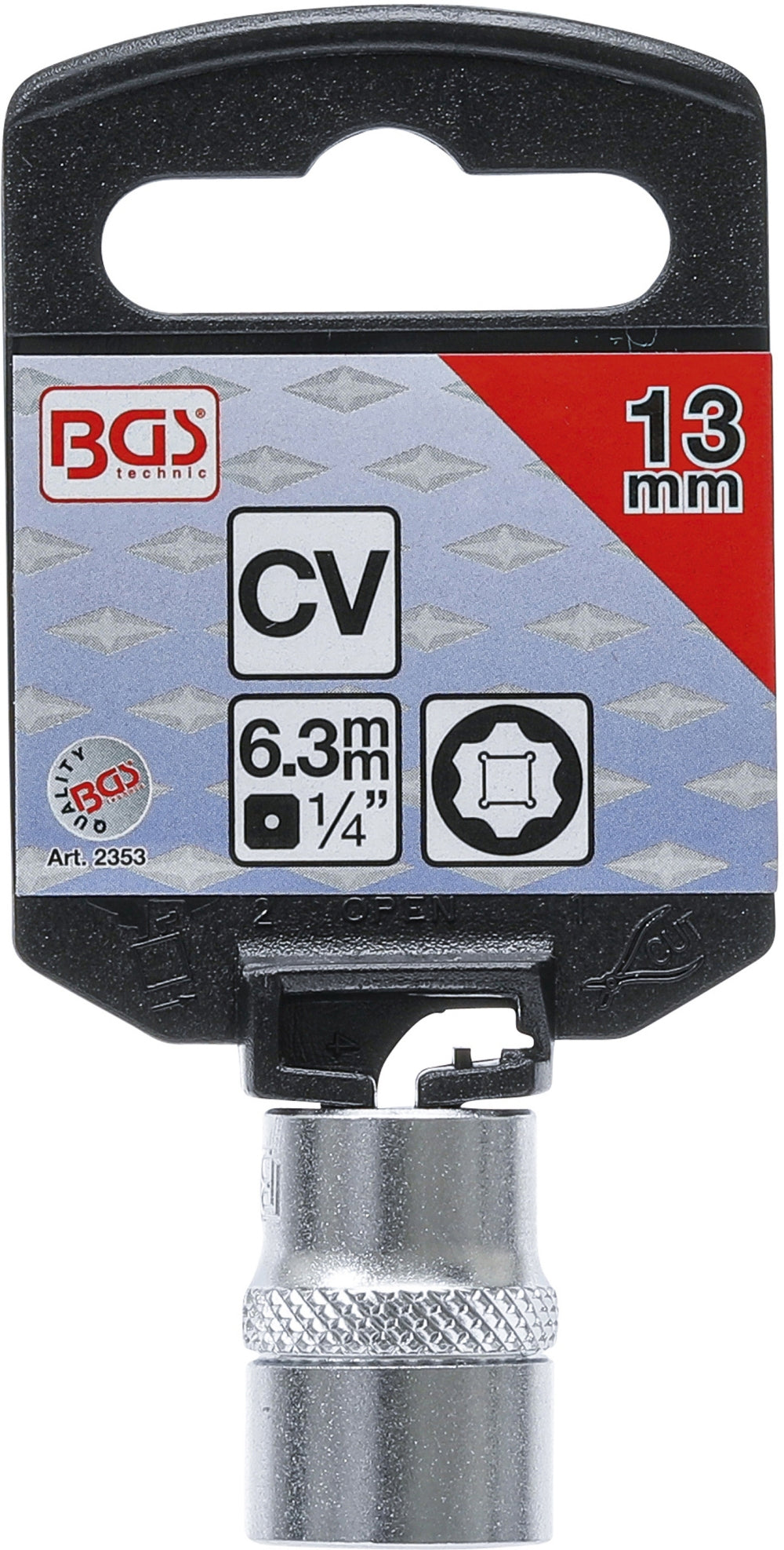 BGS 2353 Nuss / Stecknuss / Steckschlüsseleinsatz Super Lock SW 13mm Antrieb 6,3mm (1/4")