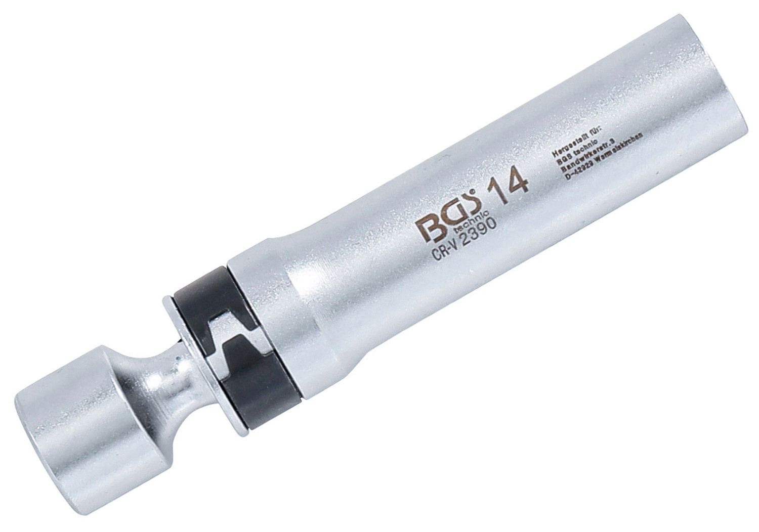 BGS 2390 Gelenkeinsatz 14mm für Zündkerzen Zwölfkant mit Haltefeder Antrieb 10mm (3/8")