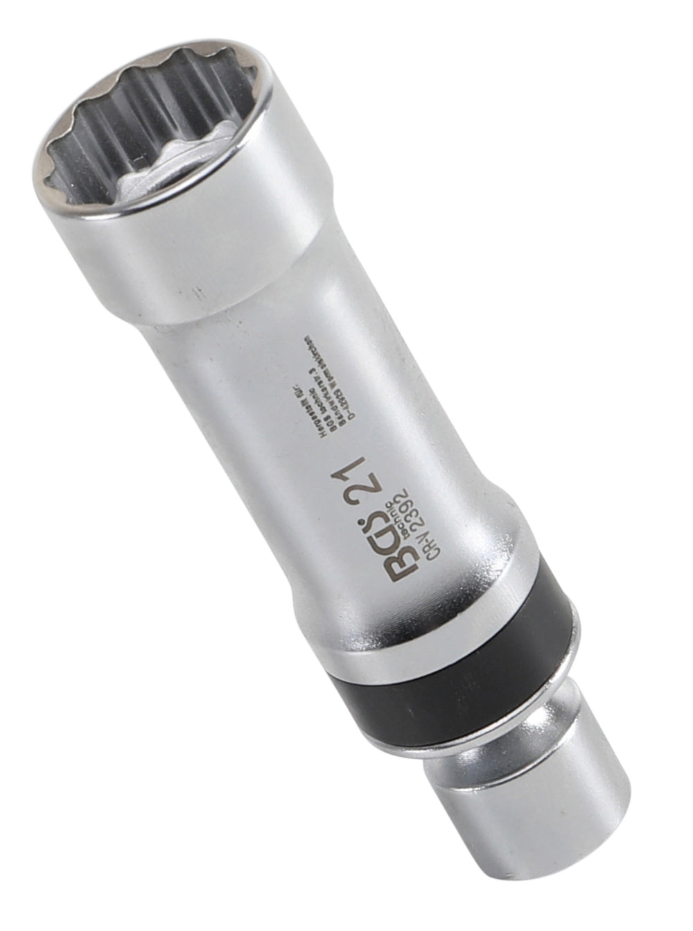 BGS 2392 Gelenkeinsatz 21mm für Zündkerzen Zwölfkant mit Haltefeder Antrieb Innenvierkant 10mm (3/8")