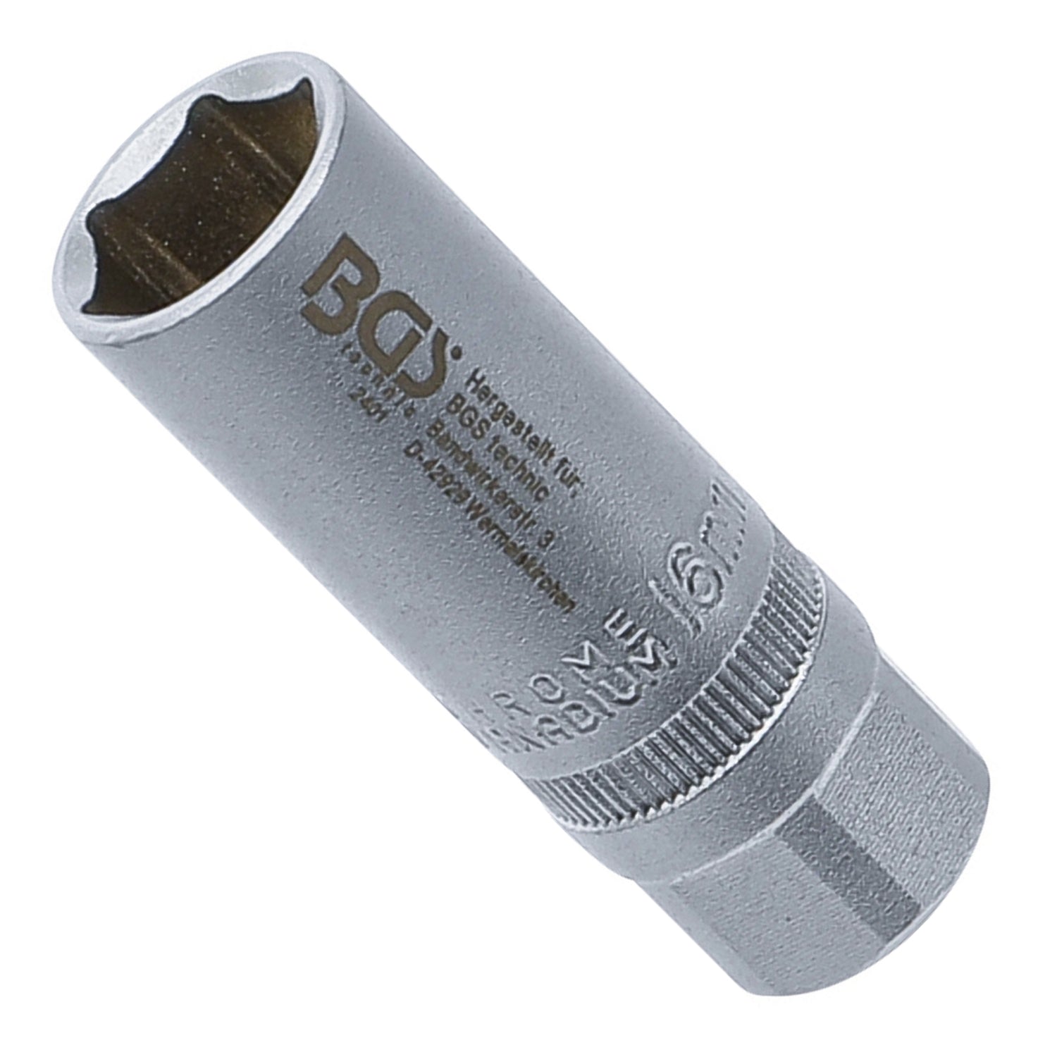 BGS 2401 Zündkerzen Einsatz mit Haltefeder 16mm Antrieb 12,5mm (1/2")