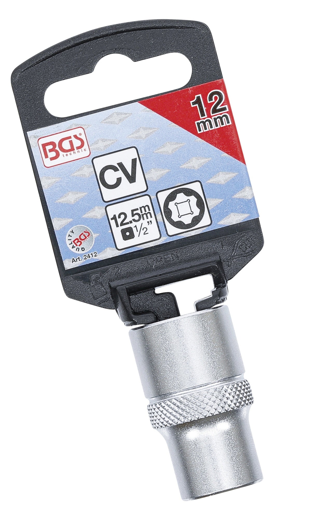 BGS 2412 Nuss / Stecknuss 12mm Super Lock Wellenprofil Antrieb 12,5mm (1/2")