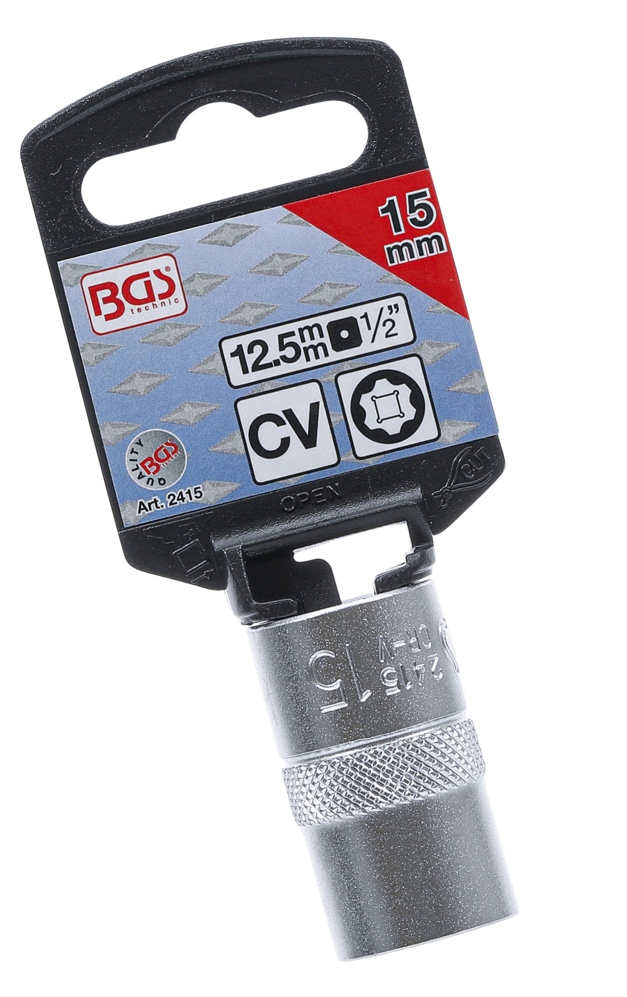 BGS 2415 Nuss / Stecknuss 15mm Super Lock Wellenprofil Antrieb 12,5mm (1/2")