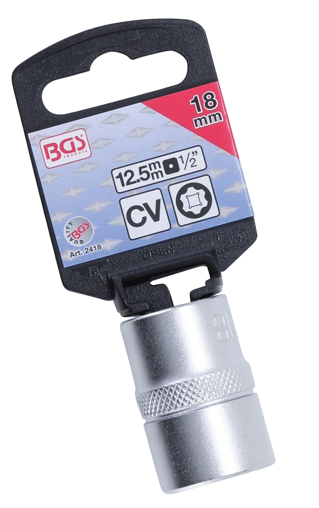 BGS 2418 Nuss / Stecknuss 18mm Super Lock Wellenprofil Antrieb 12,5mm (1/2")