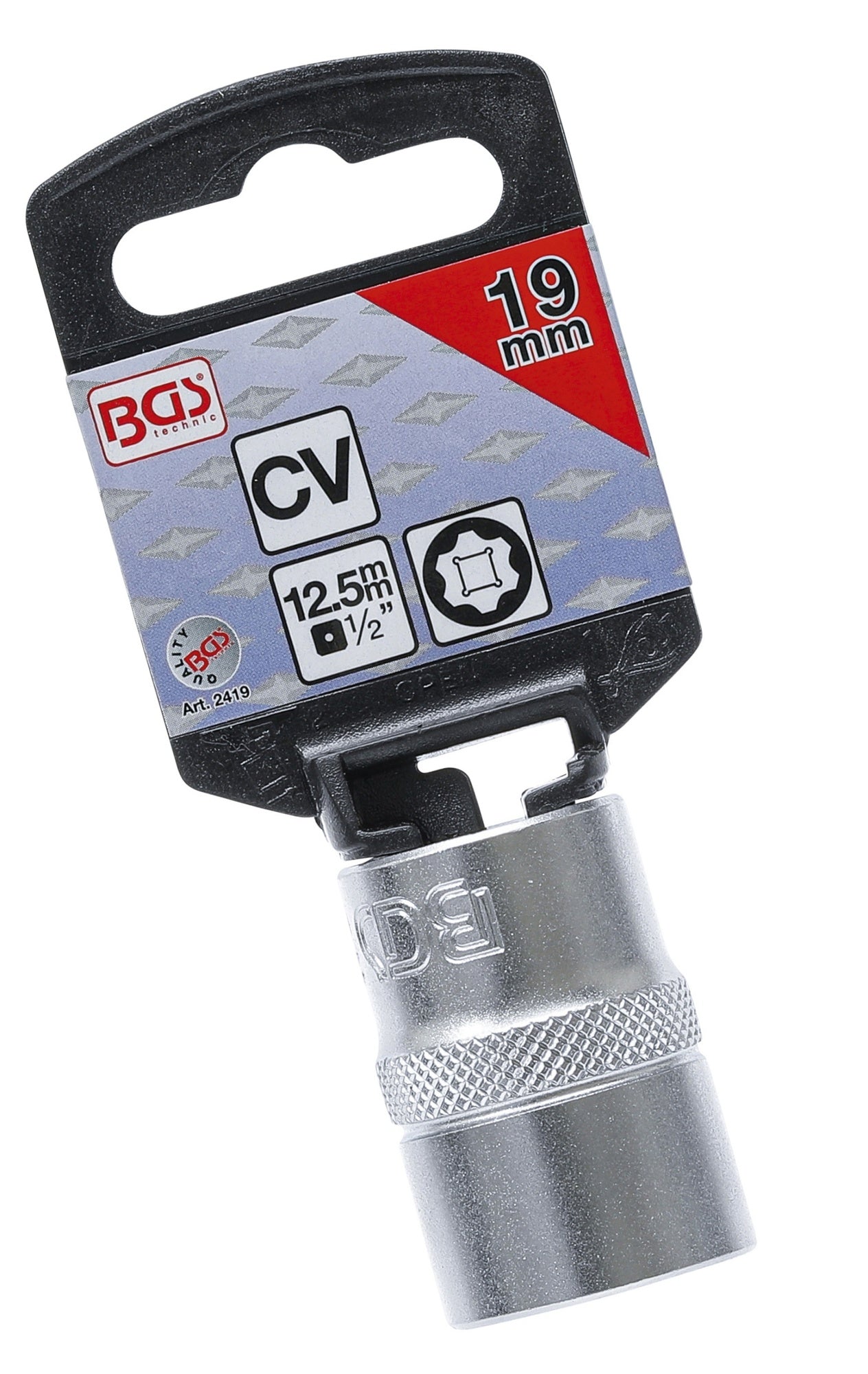 BGS 2419 Nuss / Stecknuss 19mm Super Lock Wellenprofil Antrieb 12,5mm (1/2")
