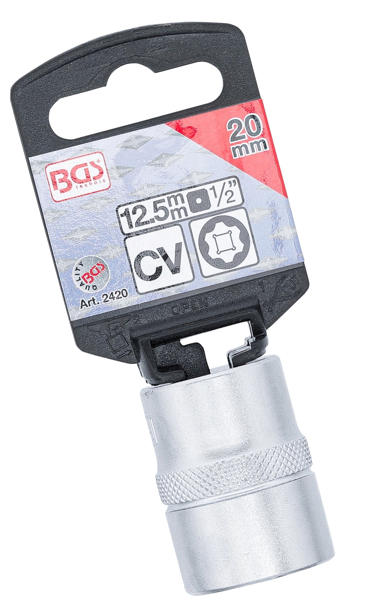 BGS 2420 Nuss / Stecknuss 20mm Super Lock Wellenprofil Antrieb 12,5mm (1/2")