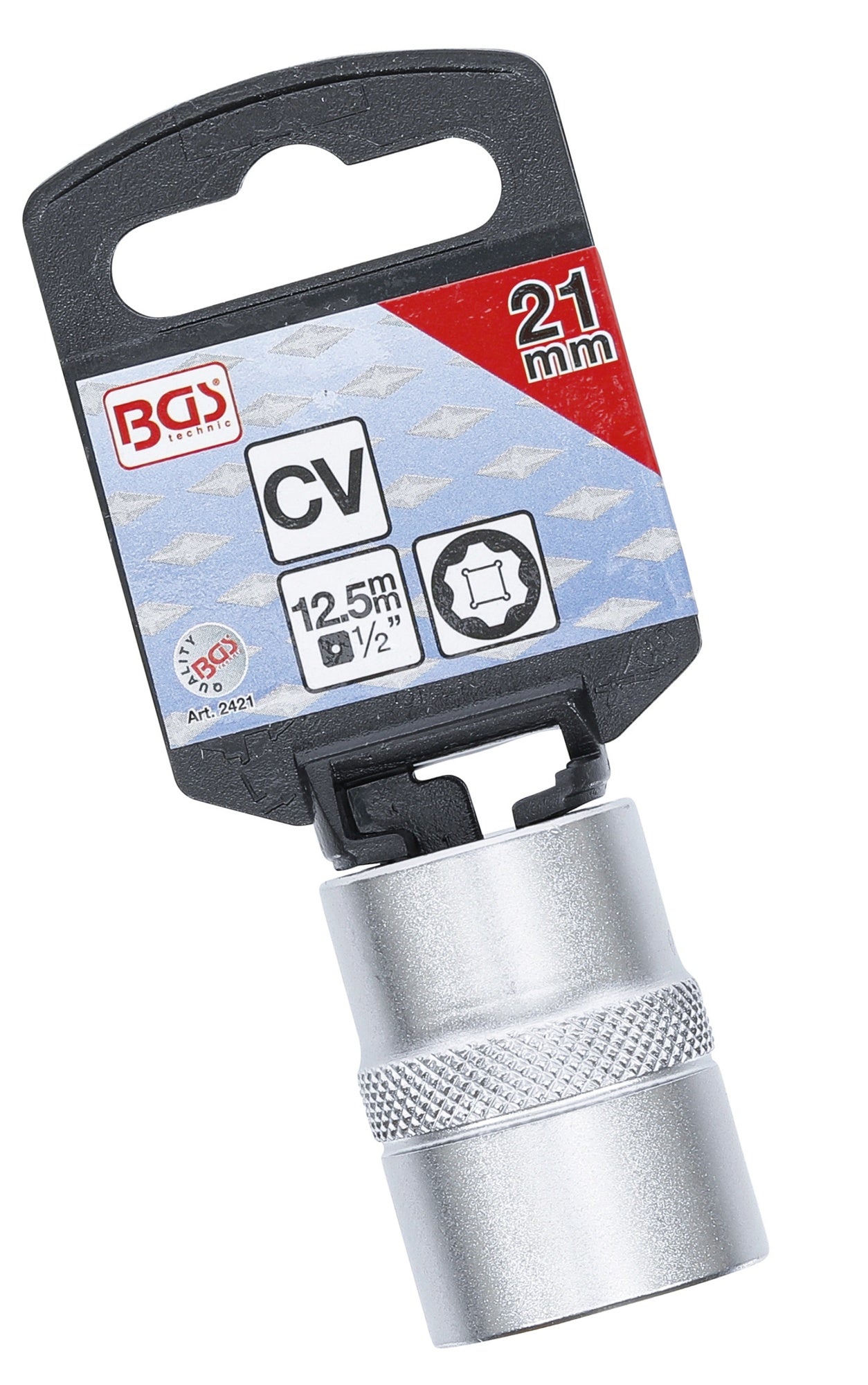 BGS 2421 Nuss / Stecknuss 21mm Super Lock Wellenprofil Antrieb 12,5mm (1/2")