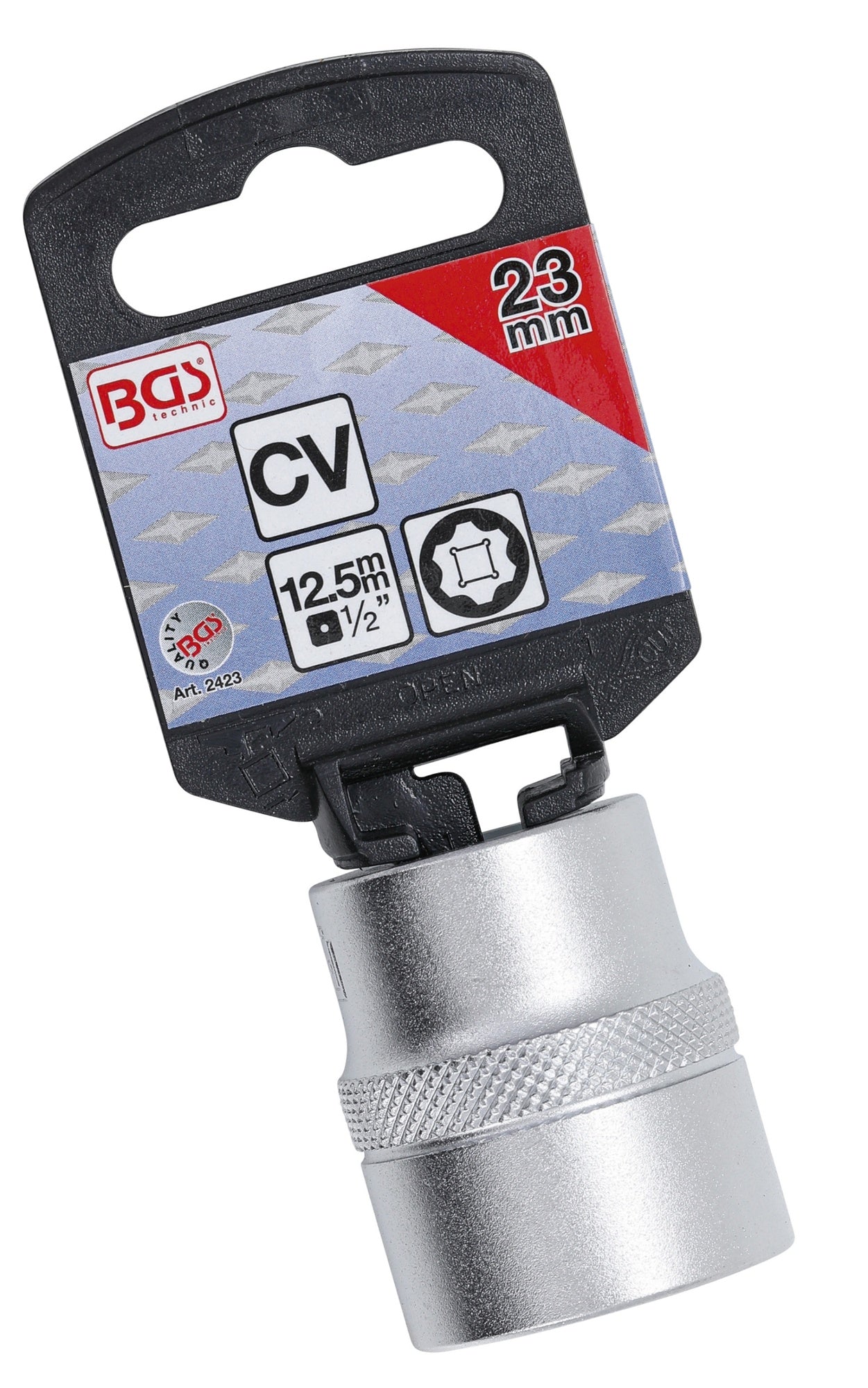 BGS 2423 Nuss / Stecknuss 23mm Super Lock Wellenprofil Antrieb 12,5mm (1/2")