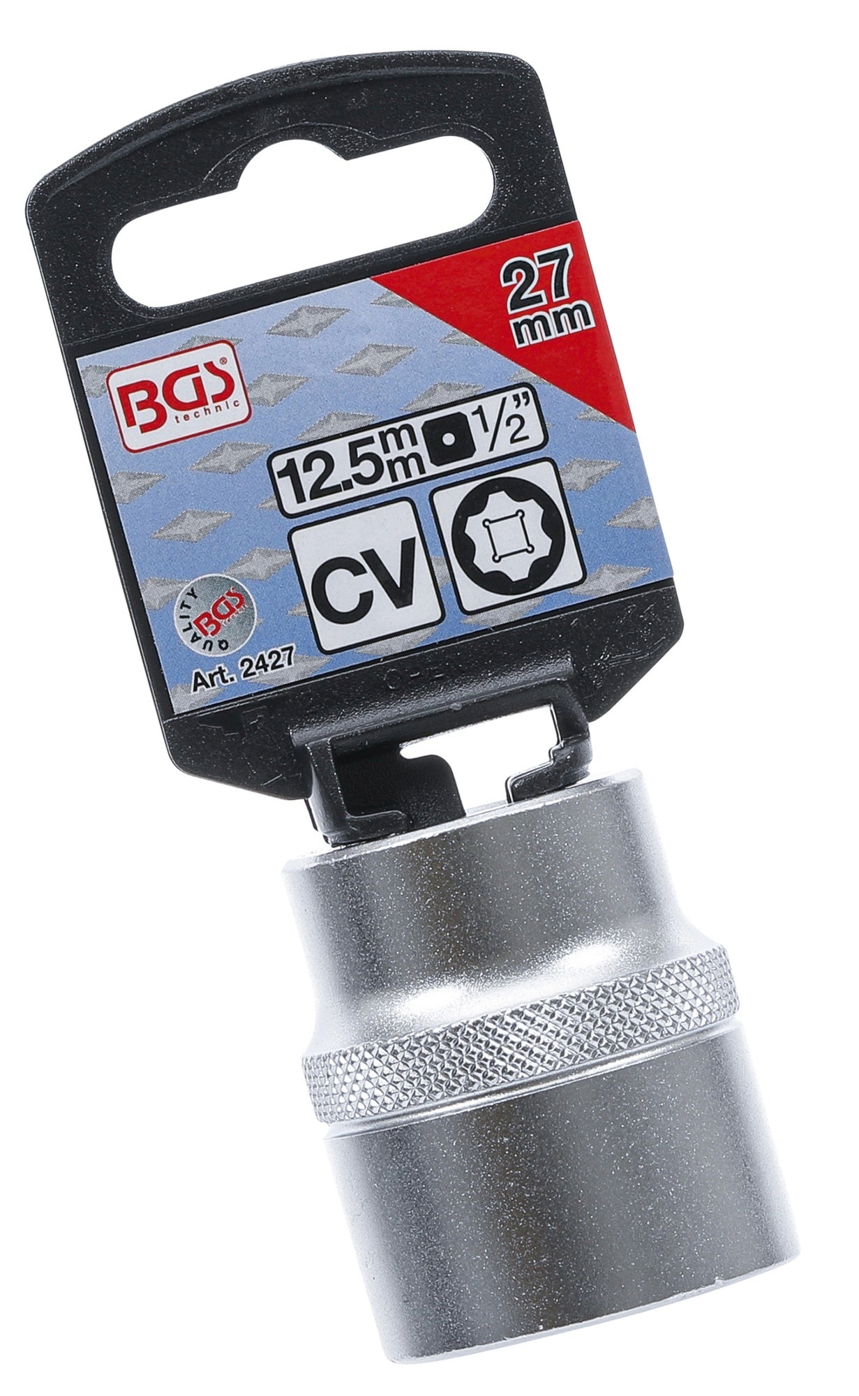 BGS 2427 Nuss / Stecknuss 27mm Super Lock Wellenprofil Antrieb 12,5mm (1/2")