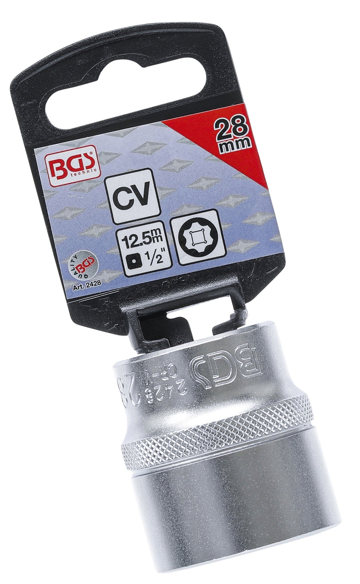 BGS 2428 Nuss / Stecknuss 28mm Super Lock Wellenprofil Antrieb 12,5mm (1/2")