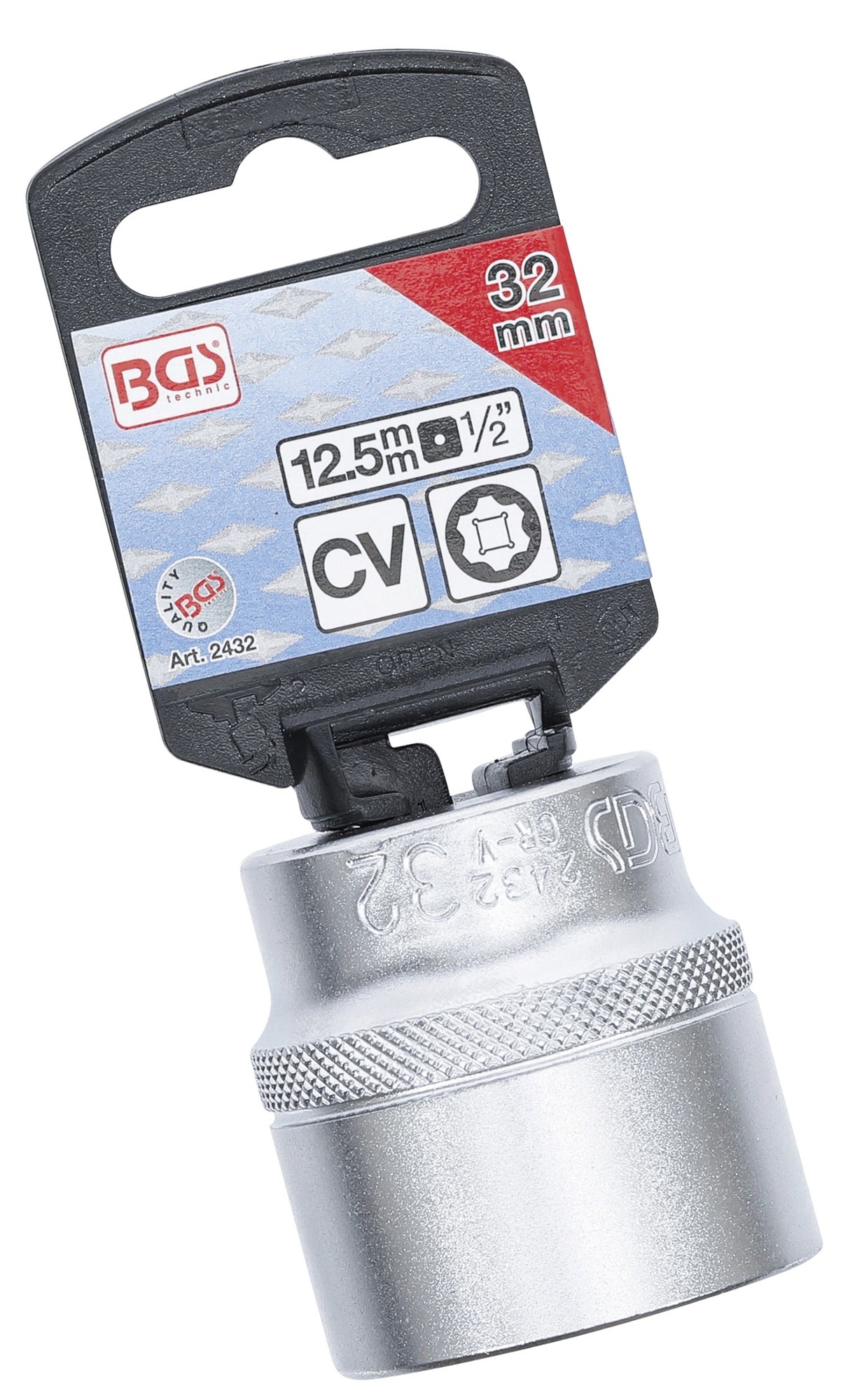 BGS 2432 Nuss / Stecknuss 32mm Super Lock Wellenprofil Antrieb 12,5mm (1/2")