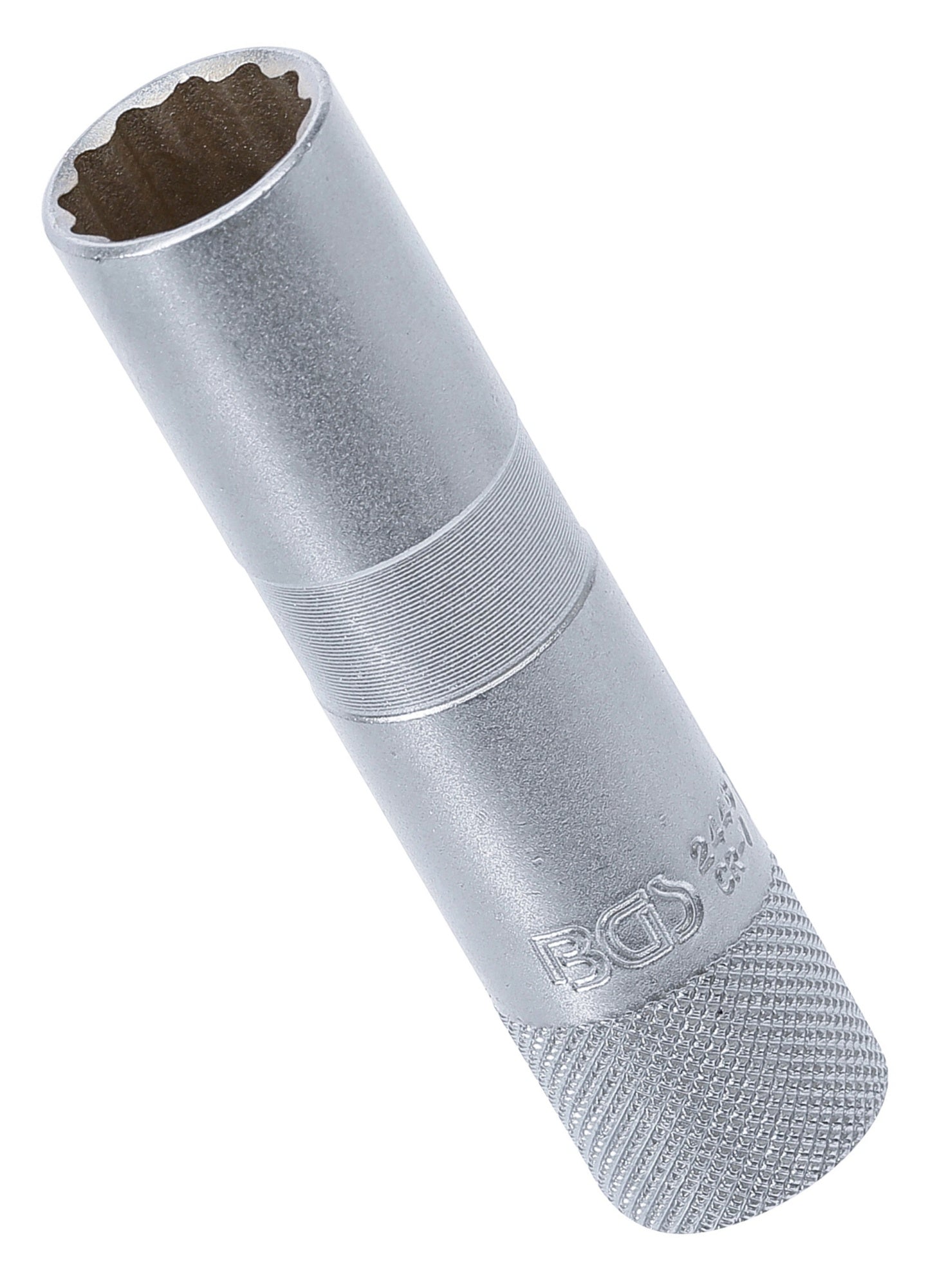 BGS 2448 Zündkerzen Einsatz Zwölfkant SW 16mm mit Haltegummi lang Antrieb 10mm (3/8")