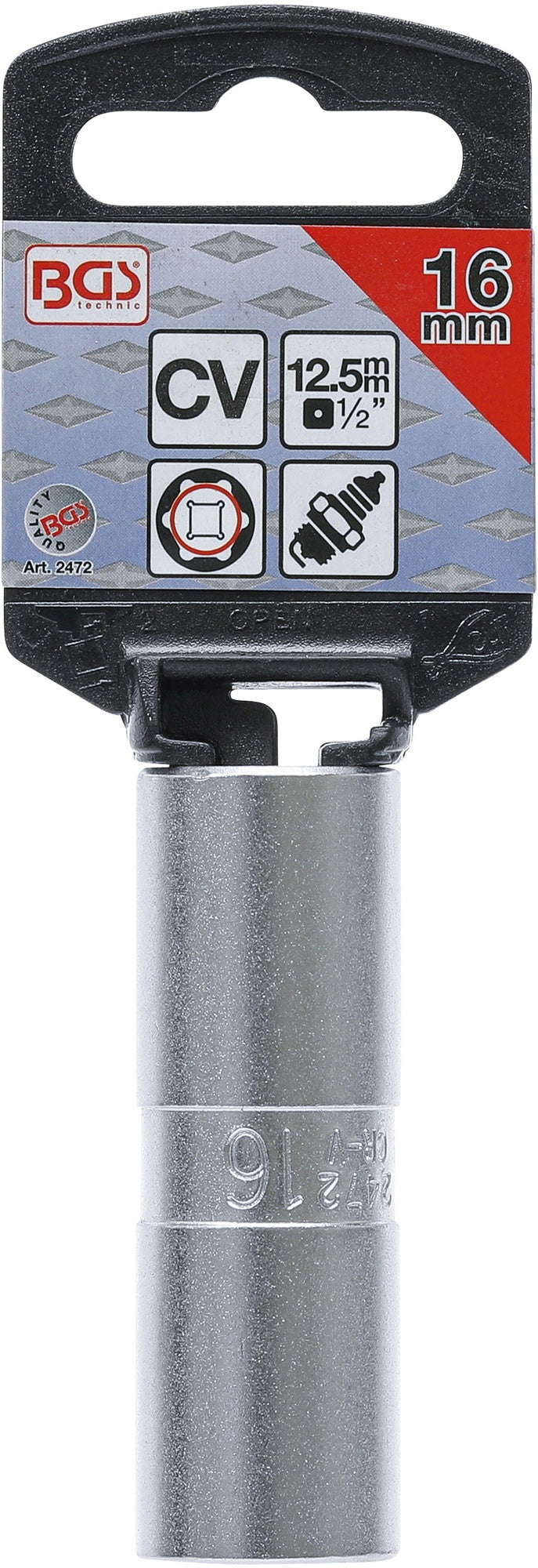 BGS 2472 Zündkerzen Einsatz Sechskant SW 16mm Antrieb 12,5mm (1/2")