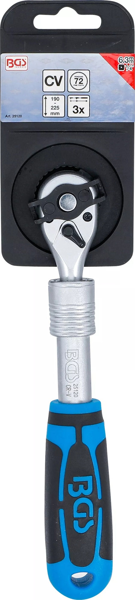 BGS 25120 Umschaltknarre ausziehbar Abtrieb 6,3mm (1/4") 190 - 225mm