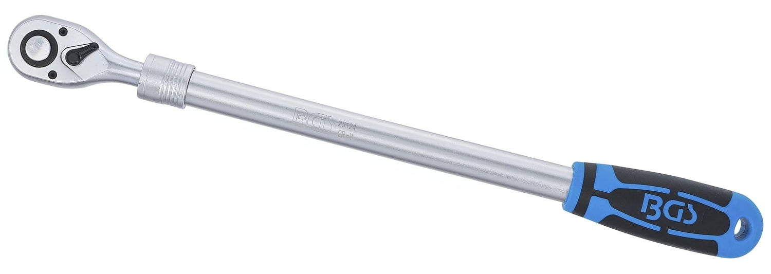 BGS 25124 Umschaltknarre ausziehbar extra lang Abtrieb 12,5mm (1/2") 455 - 595mm