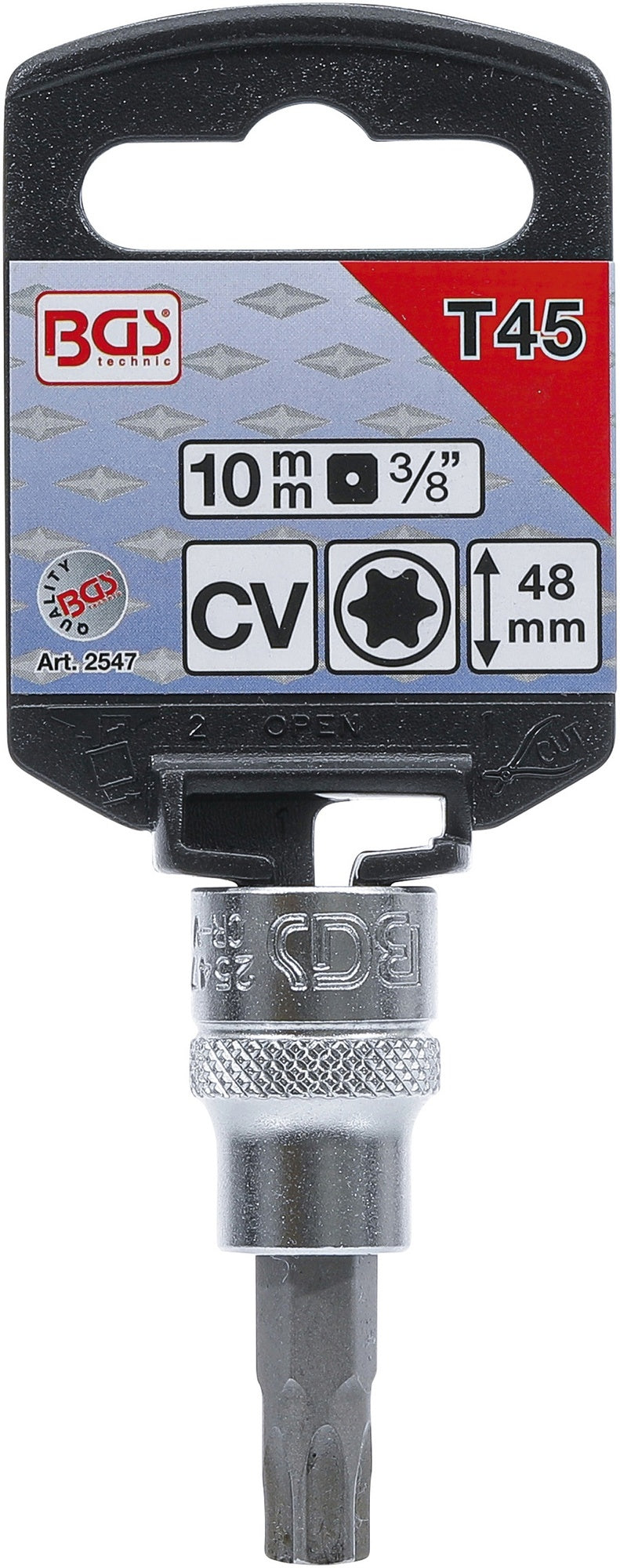 BGS 2547 Biteinsatz T-Profil (für Torx) T45 Länge 48mm Antrieb 10mm (3/8")