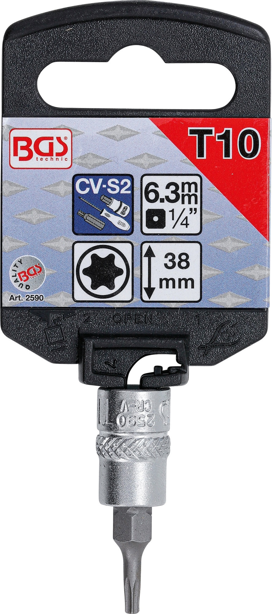 BGS 2590 Biteinsatz T-Profil (für Torx) T10 Länge 38mm Antrieb 6,3mm (1/4")