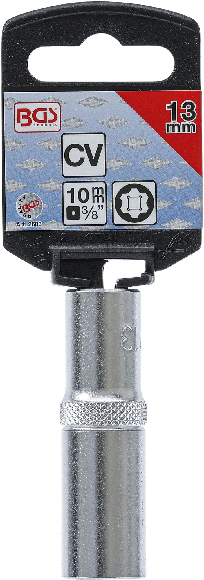 BGS 2603 Nuss / Stecknuss / Steckschlüsseleinsatz Super Lock tief SW 13mm Antrieb 10mm (3/8")