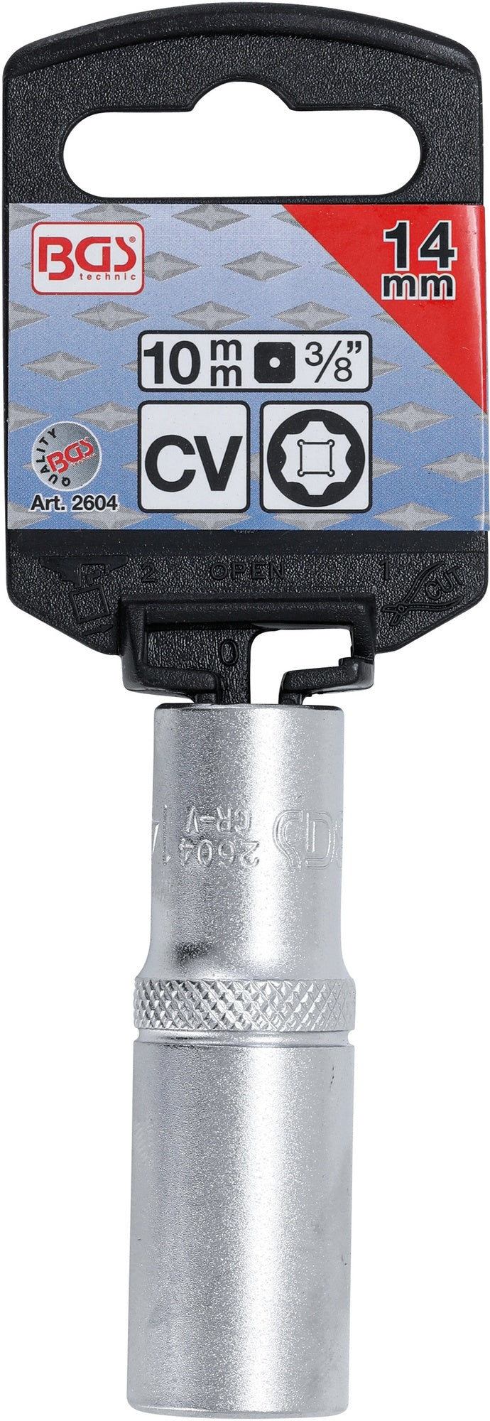 BGS 2604 Nuss / Stecknuss / Steckschlüsseleinsatz Super Lock tief SW 14mm Antrieb 10mm (3/8")