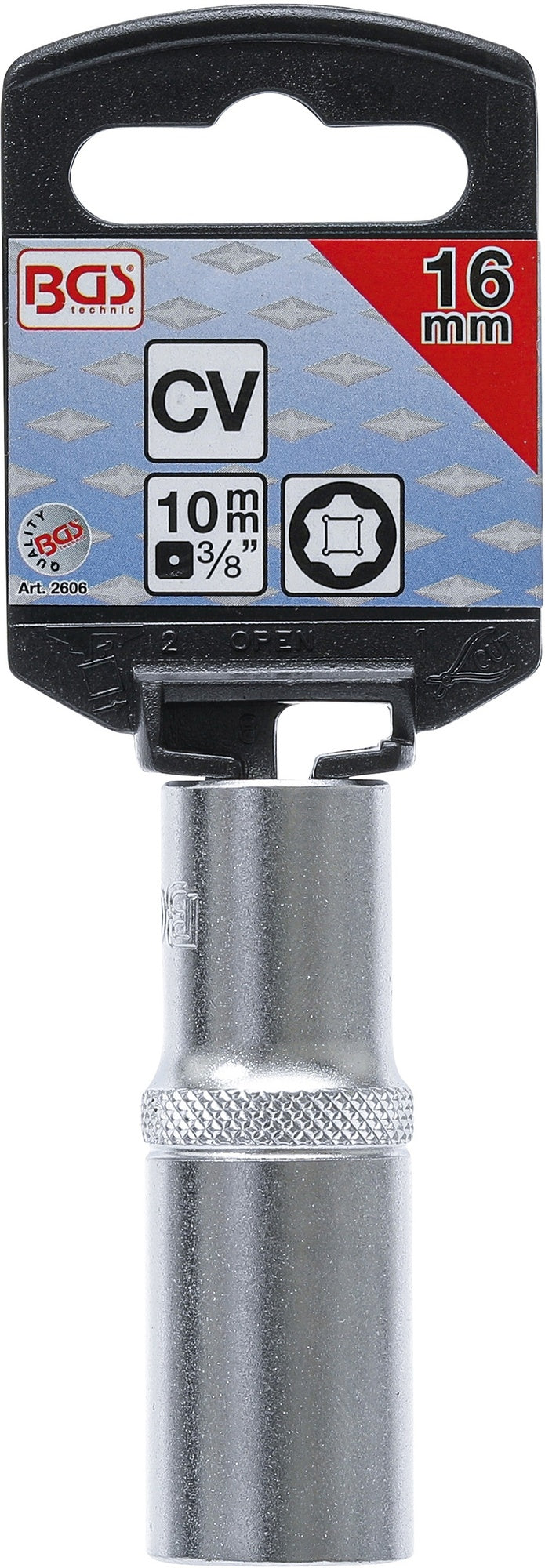 BGS 2606 Nuss / Stecknuss / Steckschlüsseleinsatz Super Lock tief SW 16mm Antrieb 10mm (3/8")