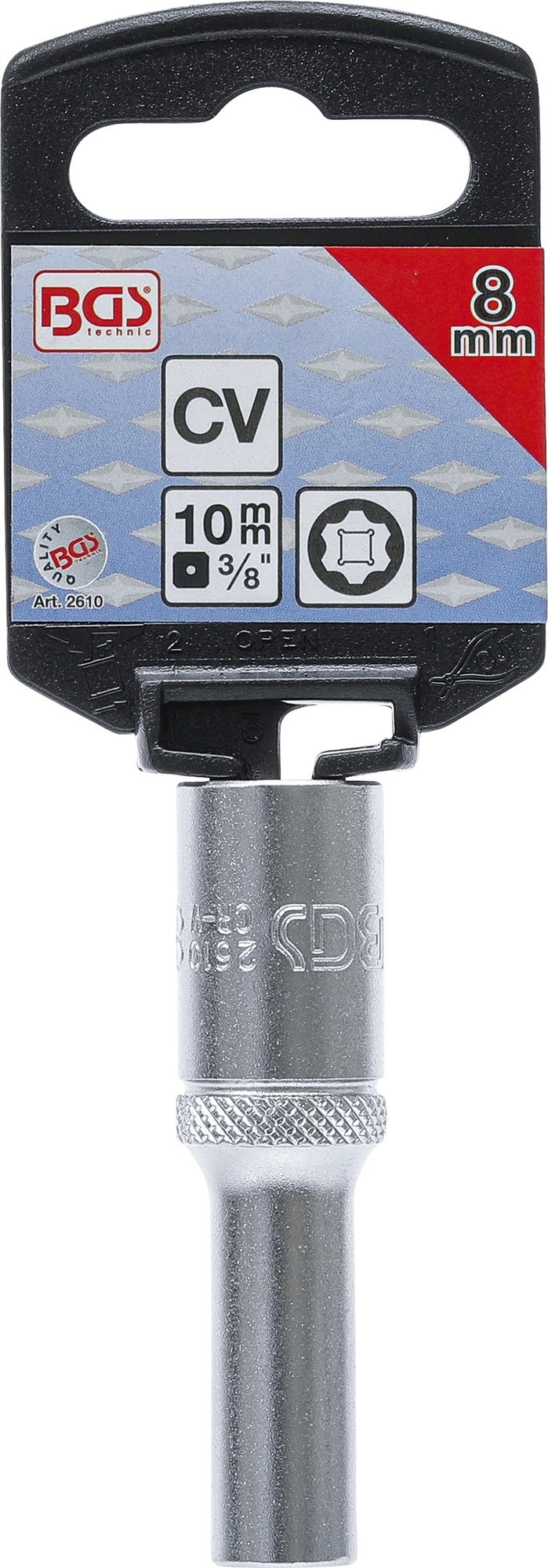 BGS 2610 Nuss / Stecknuss / Steckschlüsseleinsatz Super Lock tief SW 8mm Antrieb 10mm (3/8")