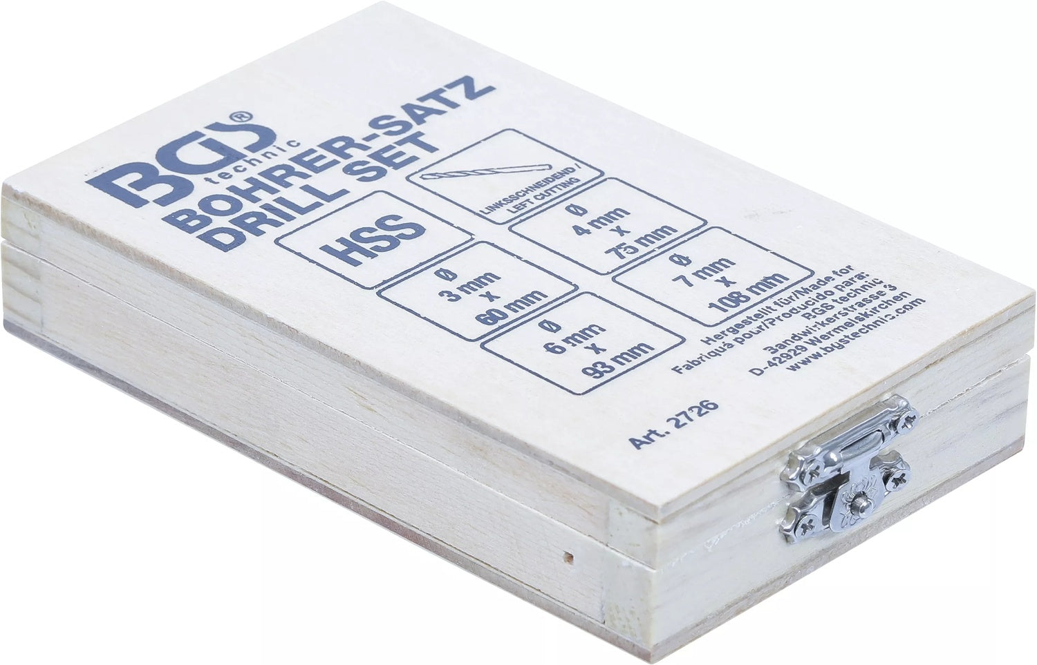 BGS 2726 Satz HSS-Bohrer linksschneidend 4 teilig