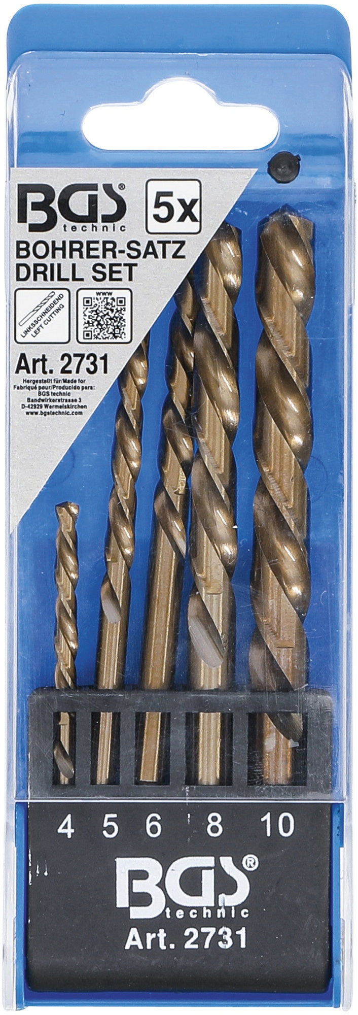 BGS 2731 Satz Bohrer linksschneidend 5 teilig Ø3 5 6 8 10mm