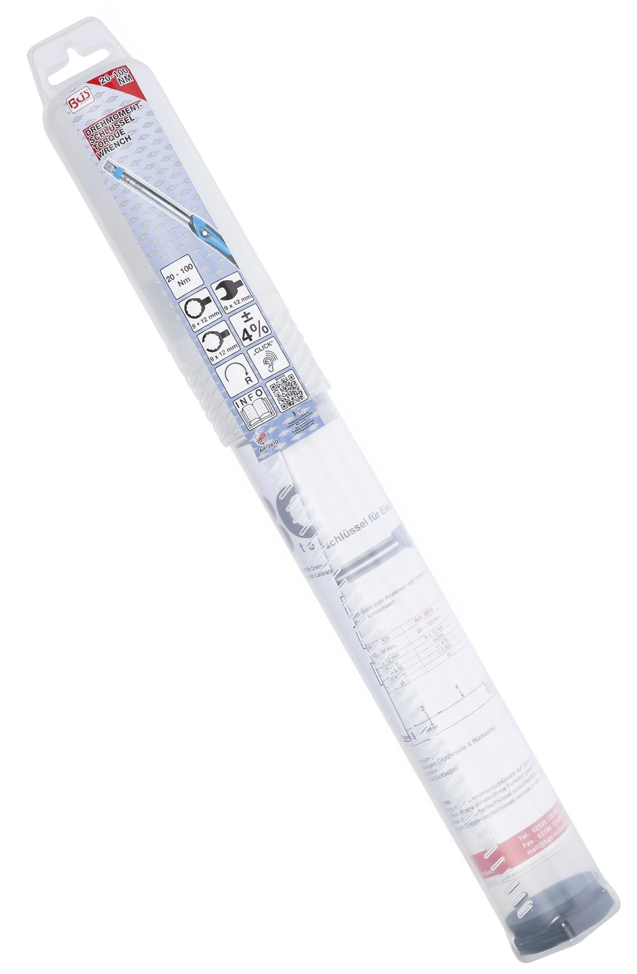 BGS 2810 Drehmomentschlüssel 20-100 Nm passend für Einsteckwerkzeuge 9 x 12mm Außenvierkant