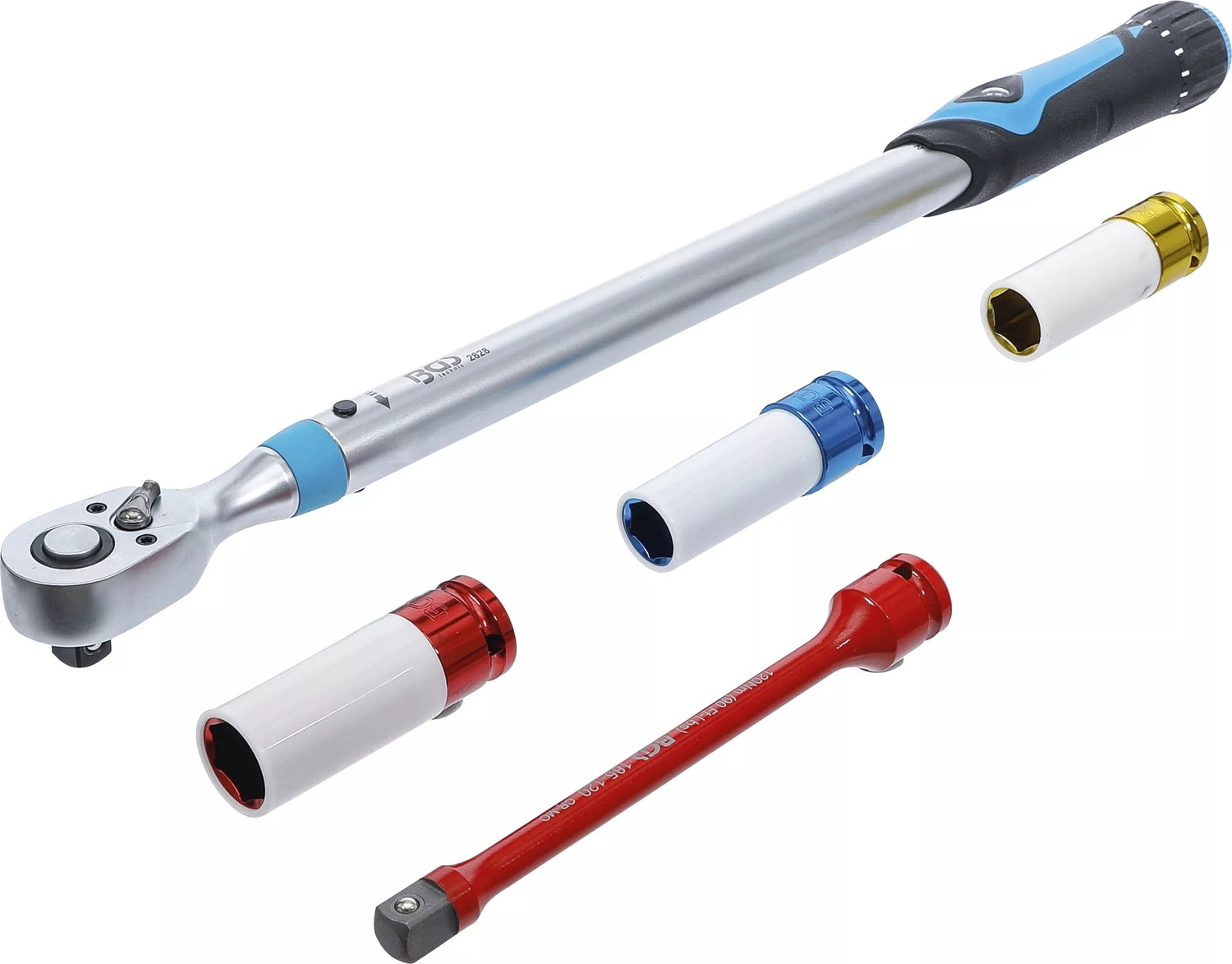 BGS 2818 Satz Drehmomentschlüssel 40-200Nm inkl. 3 Nüssen 17 - 19 - 21mm