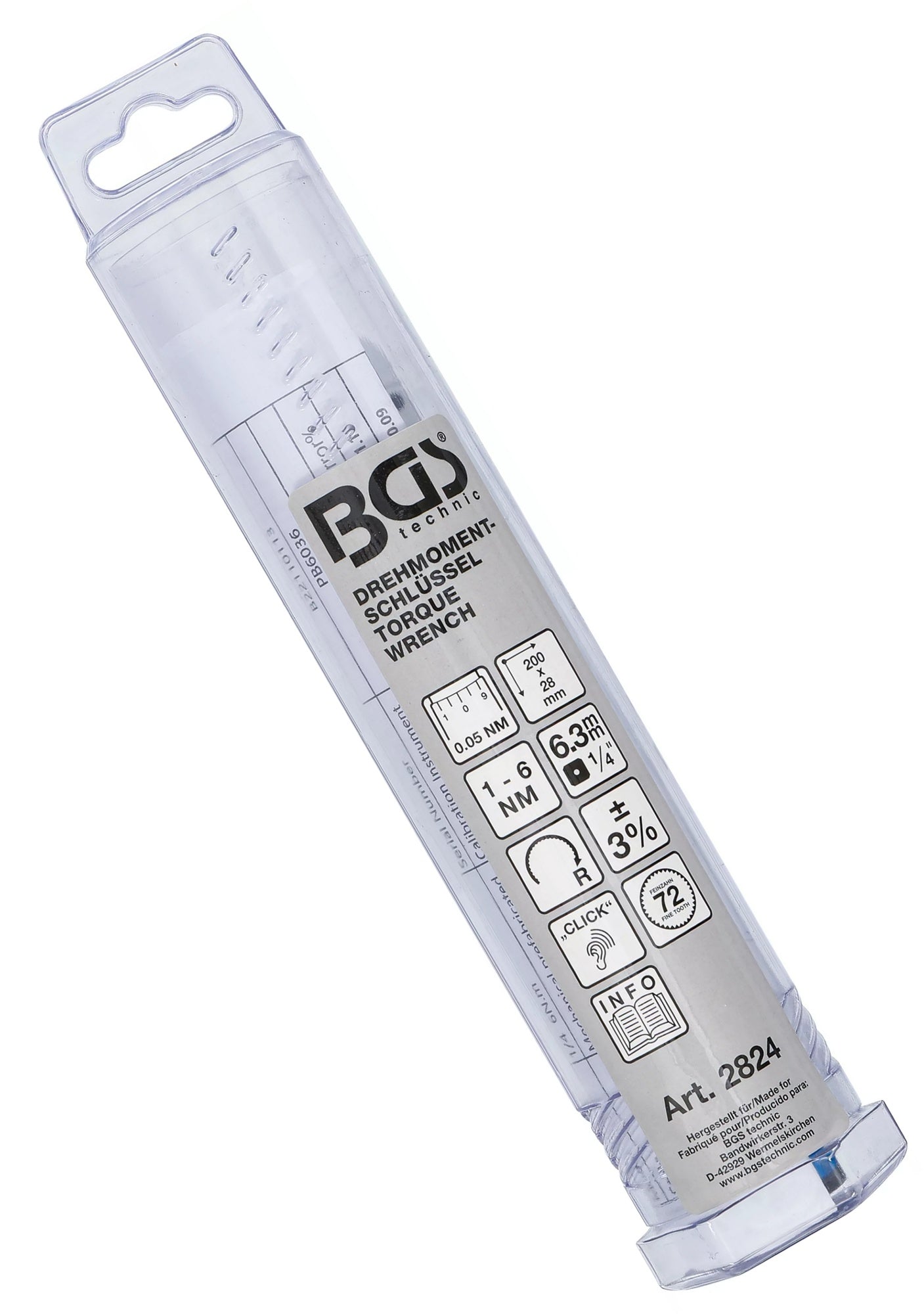 BGS 2824 Drehmomentschlüssel Abtrieb Außenvierkant 6,3mm (1/4") 1 - 6Nm