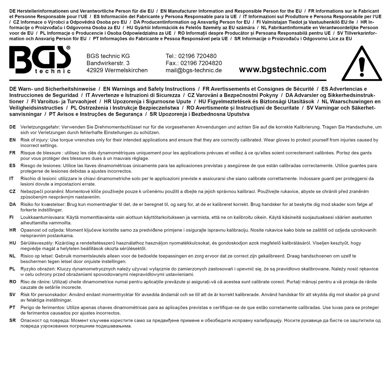 BGS 2837 Drehmomentschlüssel mit Adapter Verlängerung Außenvierkant 12,5mm (1/2") 40 - 220 Nm