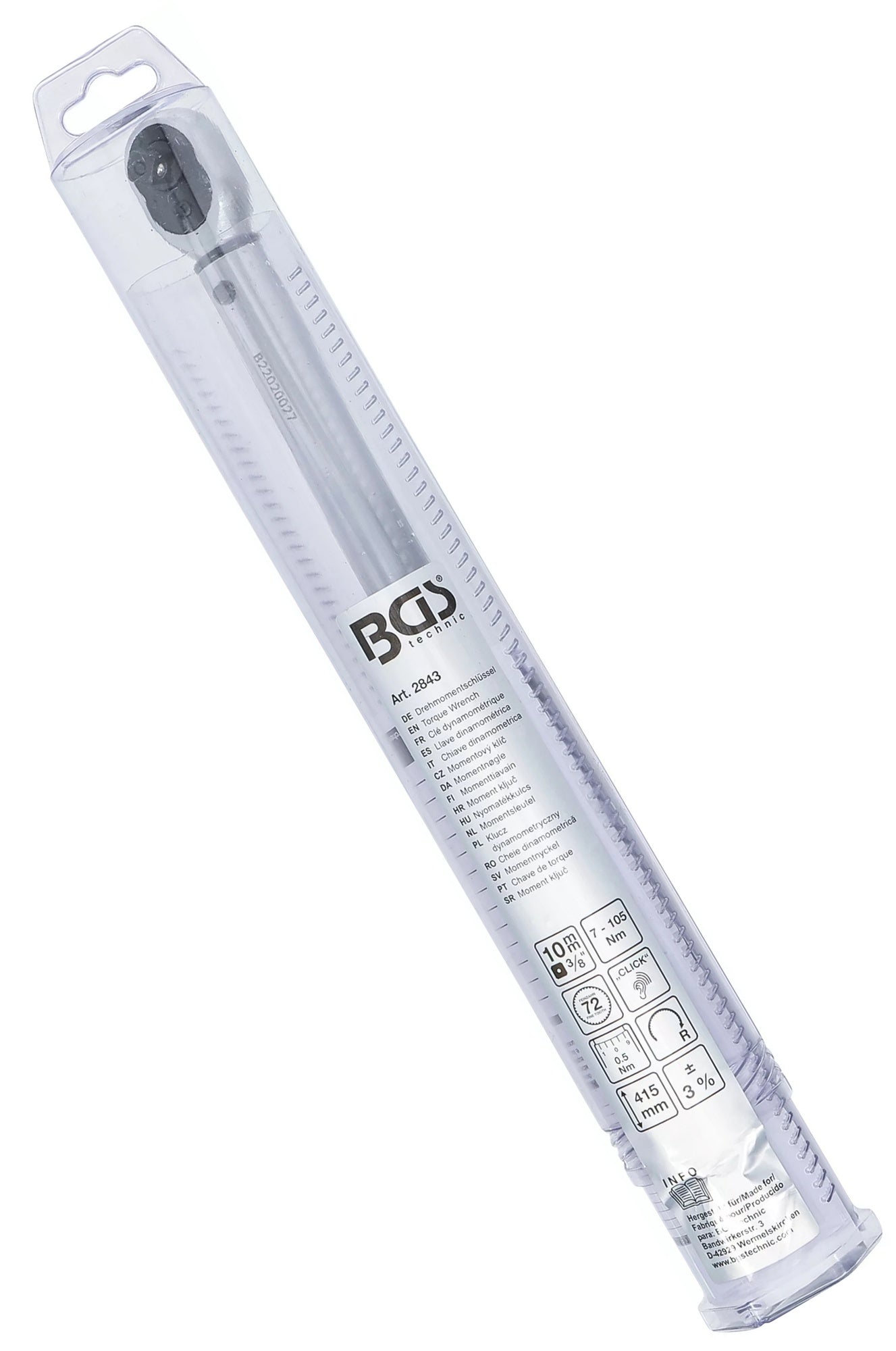 BGS 2843 Drehmomentschlüssel Abtrieb Außenvierkant 10mm (3/8") 7 - 105Nm