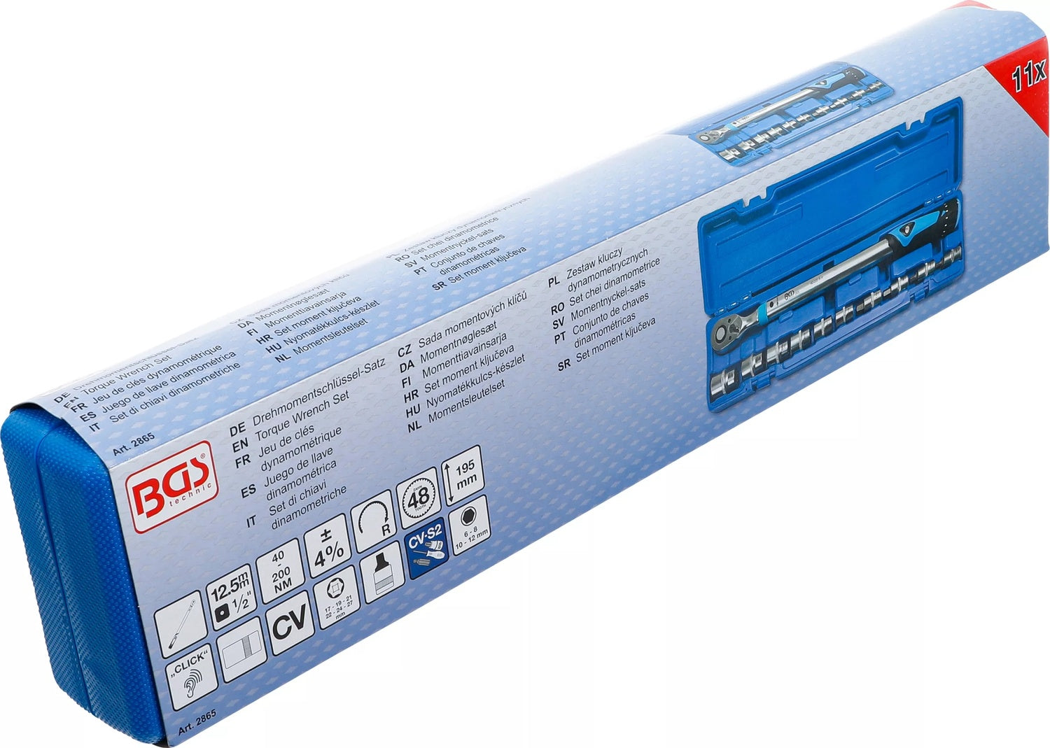BGS 2865 Satz Drehmomentschlüssel 40-200Nm Innenvierkant 12,5 mm (1/2") 11 teilig
