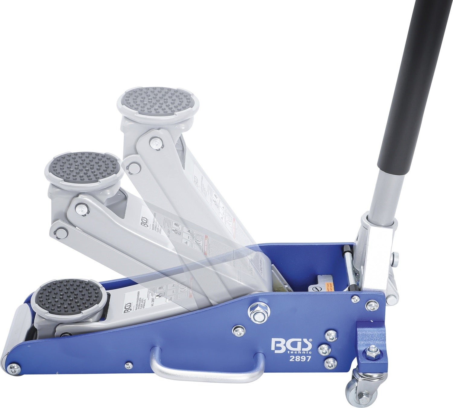 BGS 2897 Rangierwagenheber hydraulisch 1,5t Unterfahrhöhe 88mm max. 358mm