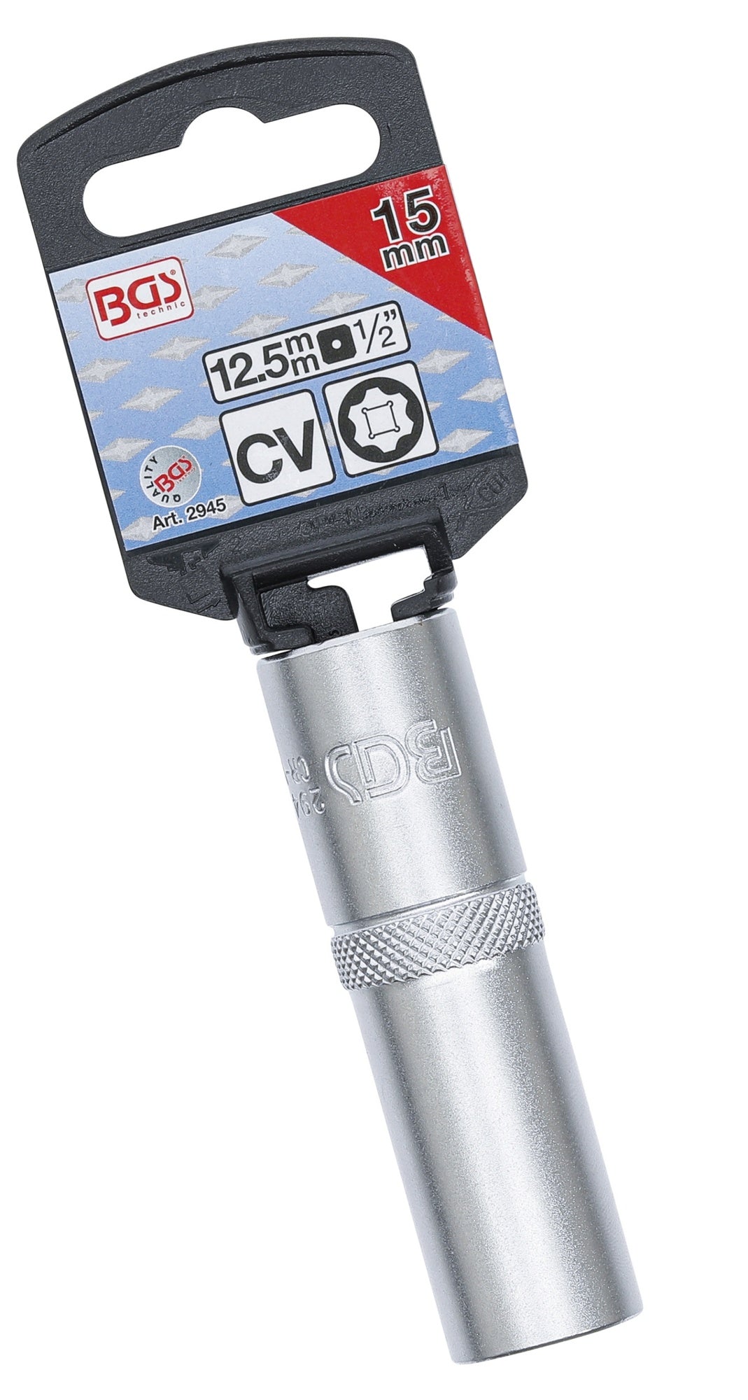 BGS 2945 Nuss / Stecknuss 15mm lang/tief Super Lock Wellenprofil Antrieb 12,5mm (1/2")