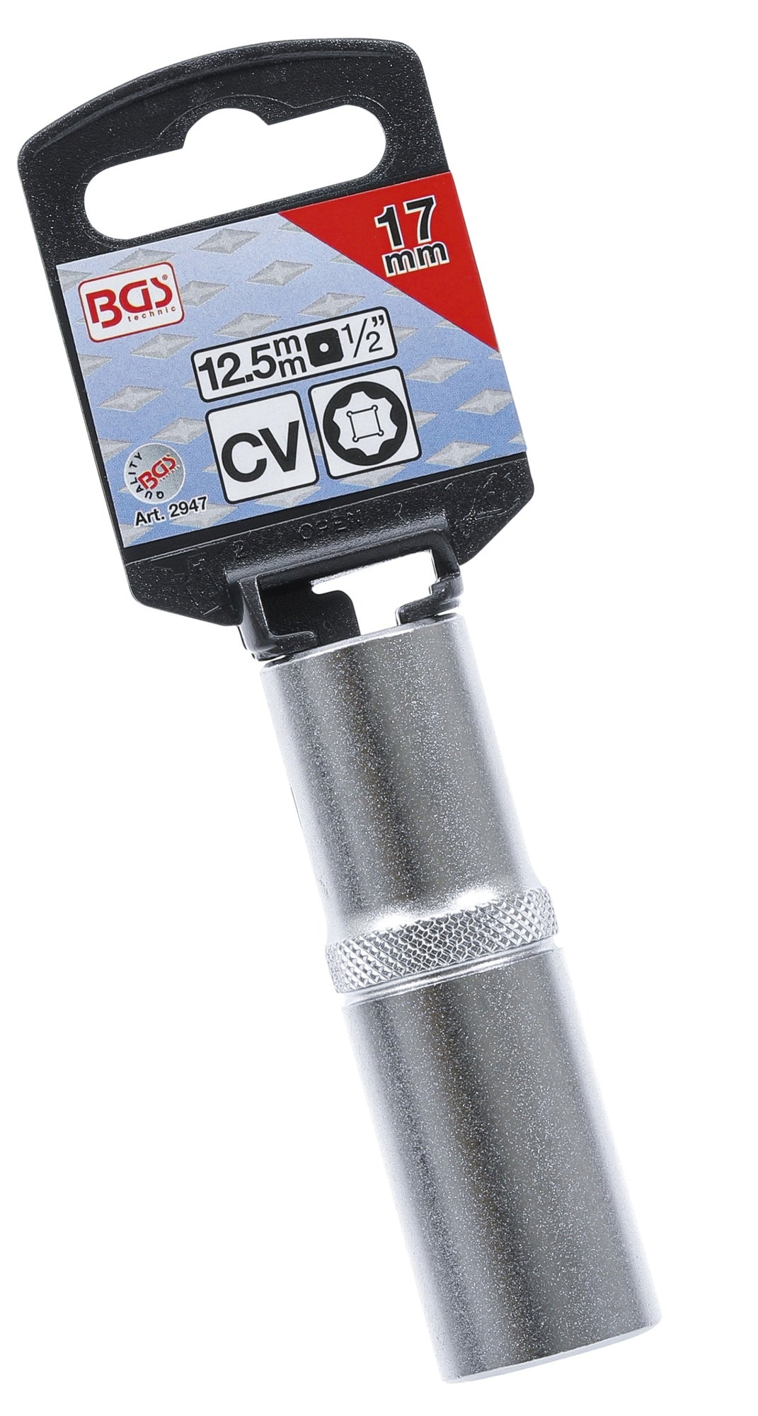 BGS 2947 Nuss / Stecknuss 17mm lang/tief Super Lock Wellenprofil Antrieb 12,5mm (1/2")