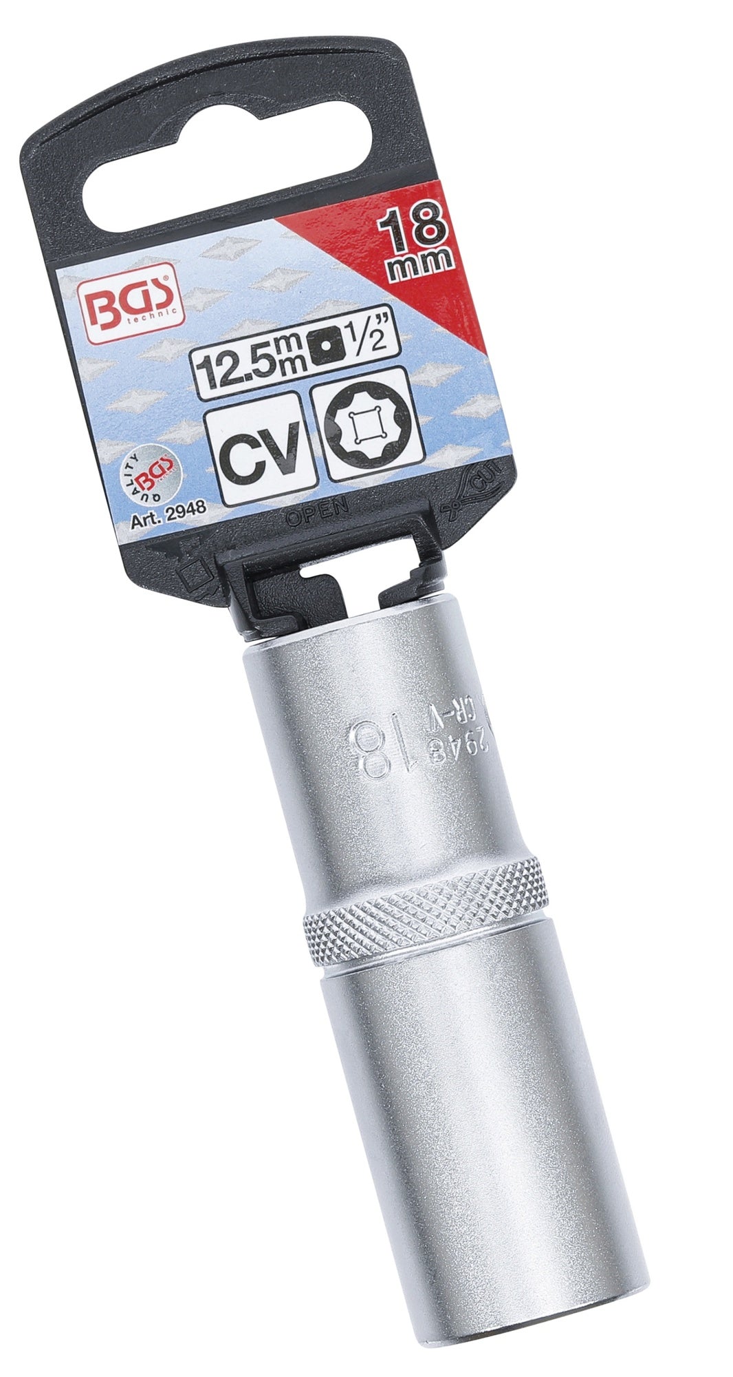 BGS 2948 Nuss / Stecknuss 18mm lang/tief Super Lock Wellenprofil Antrieb 12,5mm (1/2")