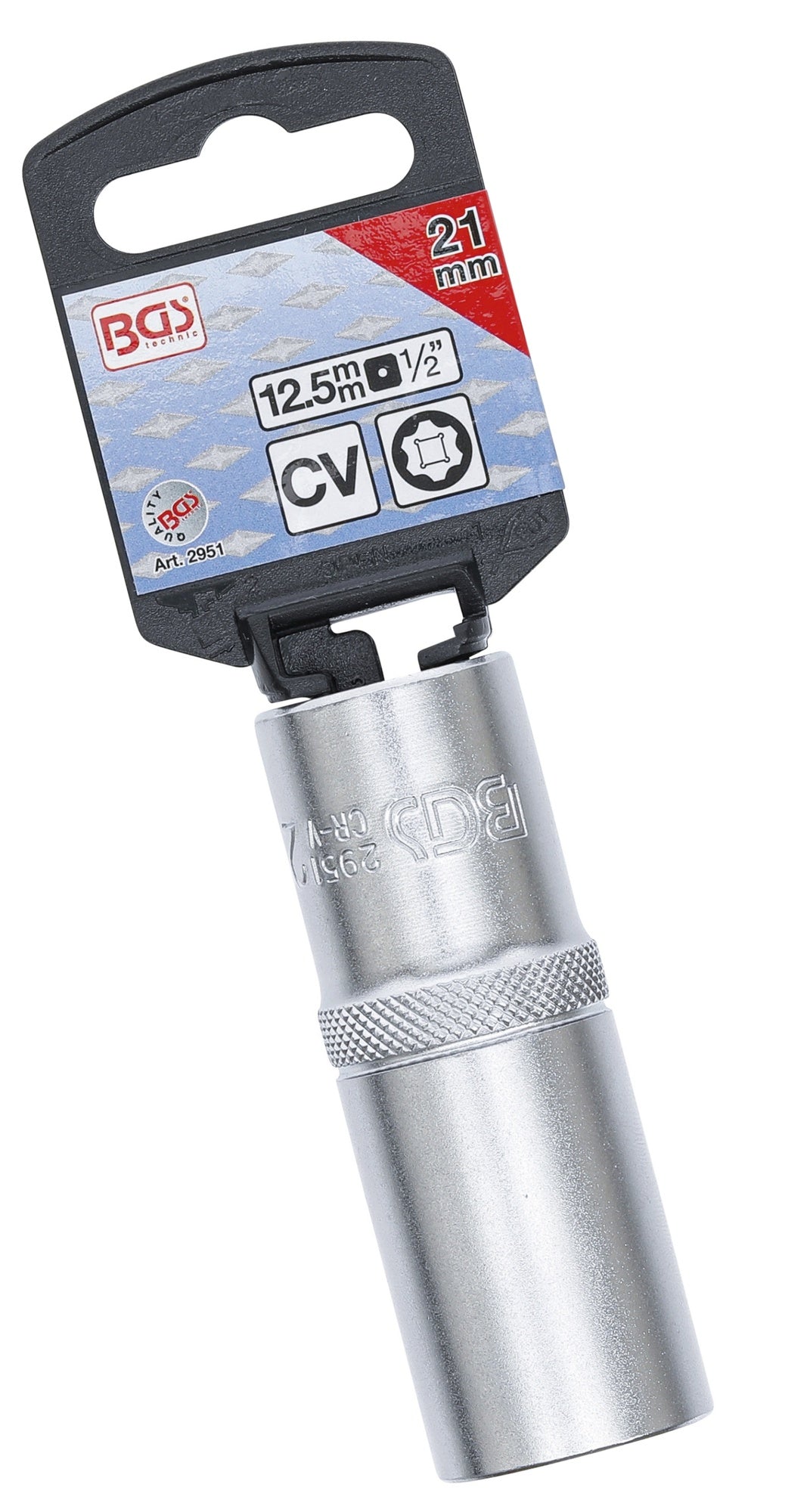 BGS 2951 Nuss / Stecknuss 21mm lang/tief Super Lock Wellenprofil Antrieb 12,5mm (1/2")