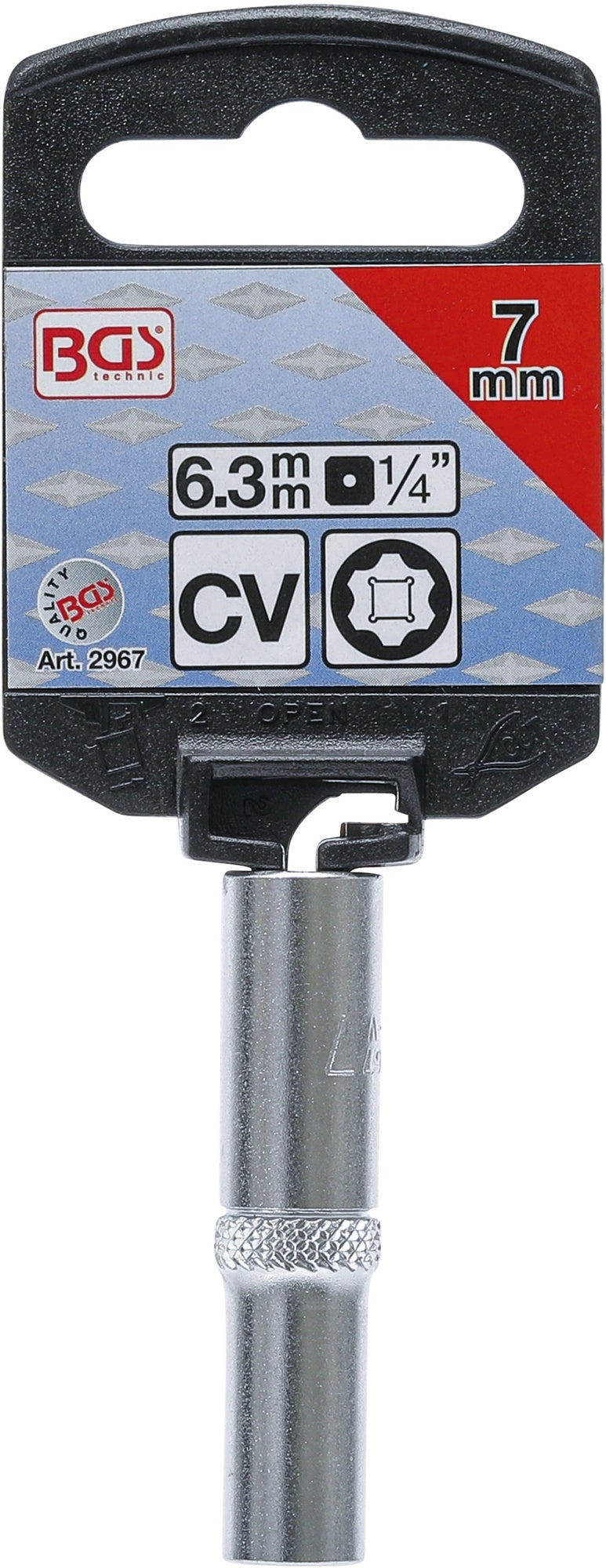 BGS 2967 Nuss / Stecknuss / Steckschlüsseleinsatz Super Lock tief SW 7mm Antrieb 6,3mm (1/4")