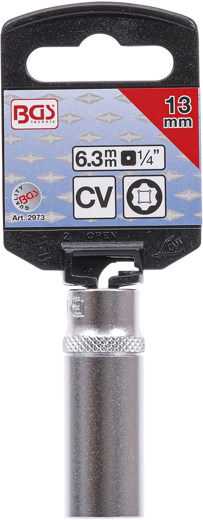 BGS 2973 Nuss / Stecknuss / Steckschlüsseleinsatz Super Lock tief SW 13mm Antrieb 6,3mm (1/4")