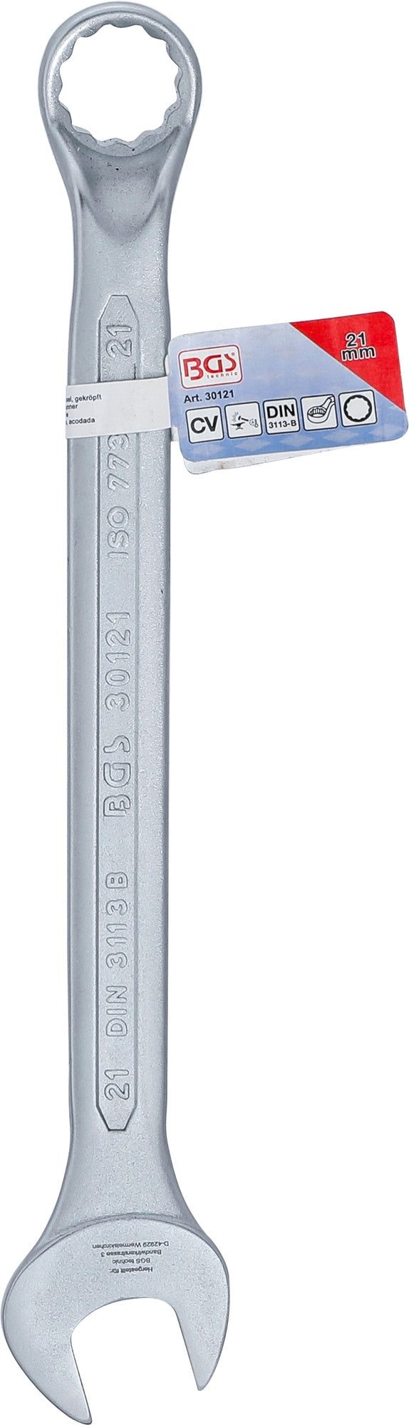 BGS 30121 Ringmaulschlüssel gekröpft SW 21mm metrisch kalt geschmiedet