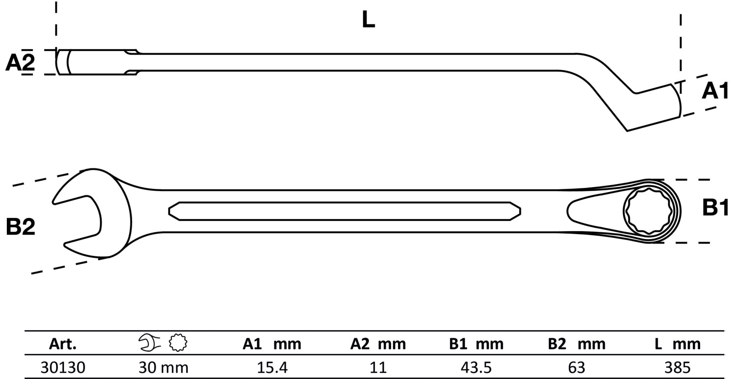 BGS 30130 Ringmaulschlüssel gekröpft SW 30mm metrisch kalt geschmiedet