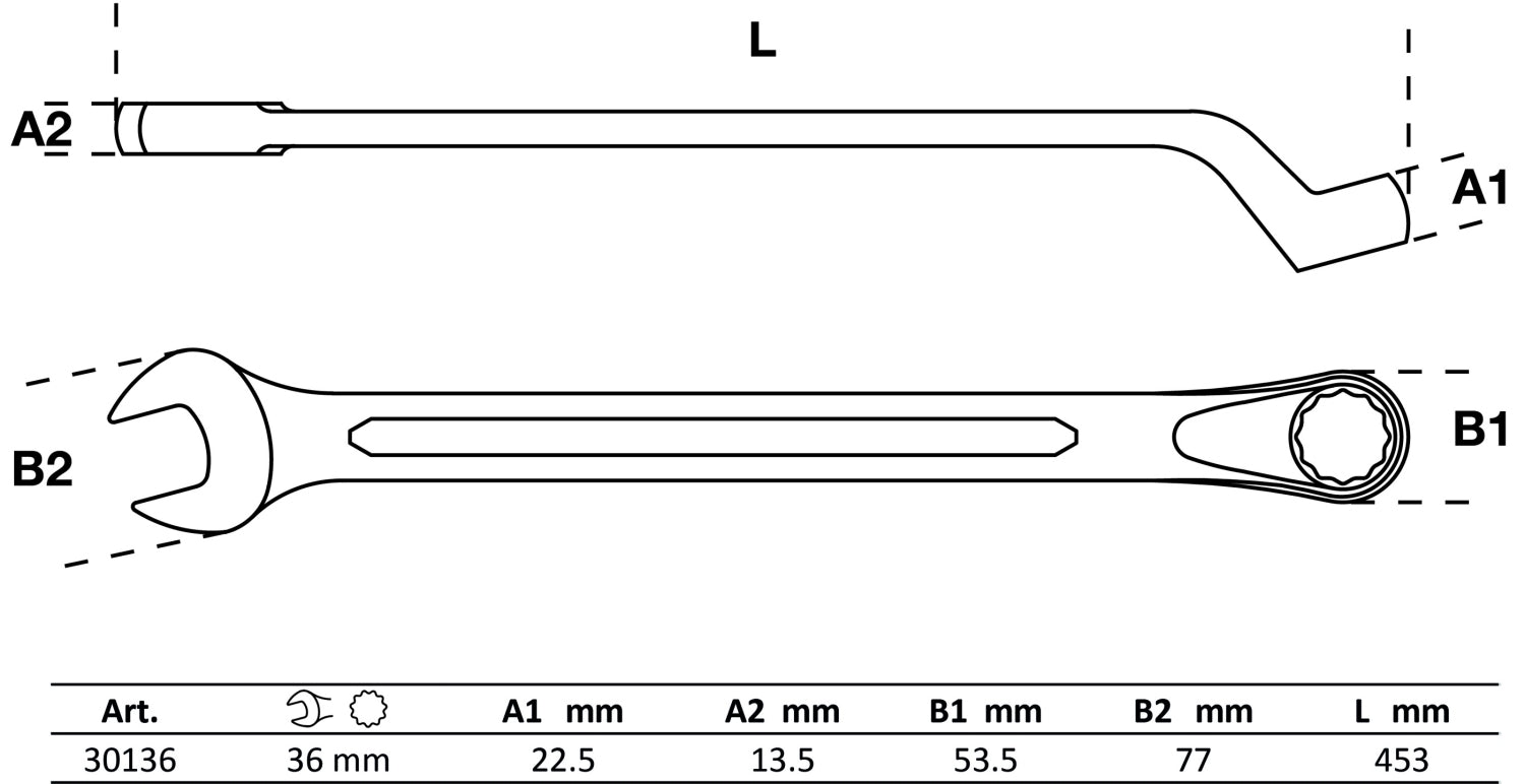 BGS 30136 Ringmaulschlüssel gekröpft SW 36mm metrisch kalt geschmiedet